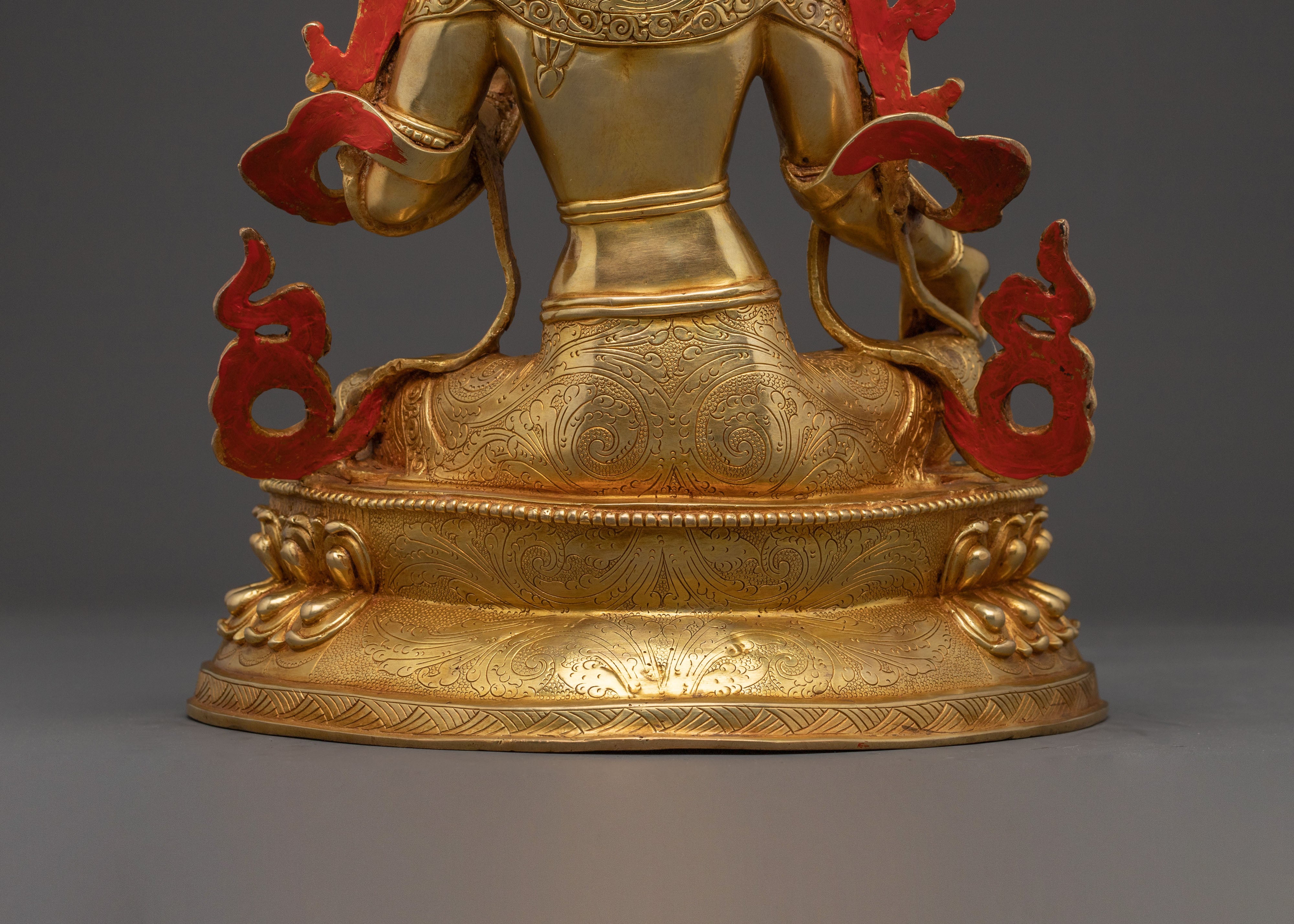 Green Tara Enlightened Mother Statue - 24K Gold Gilded