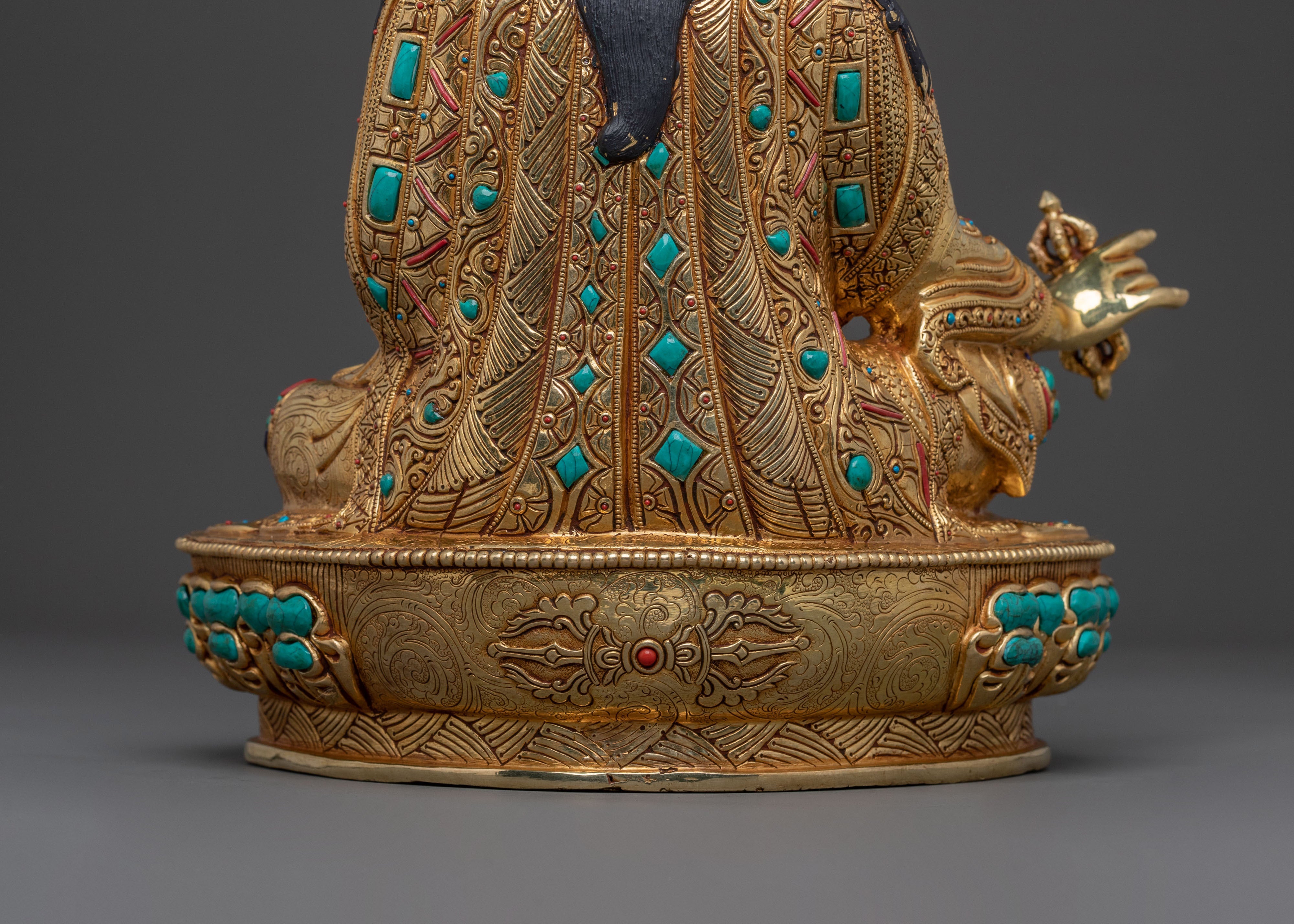 Guru Rinpoche Statue | 24K Gold Gilded Buddhist Master