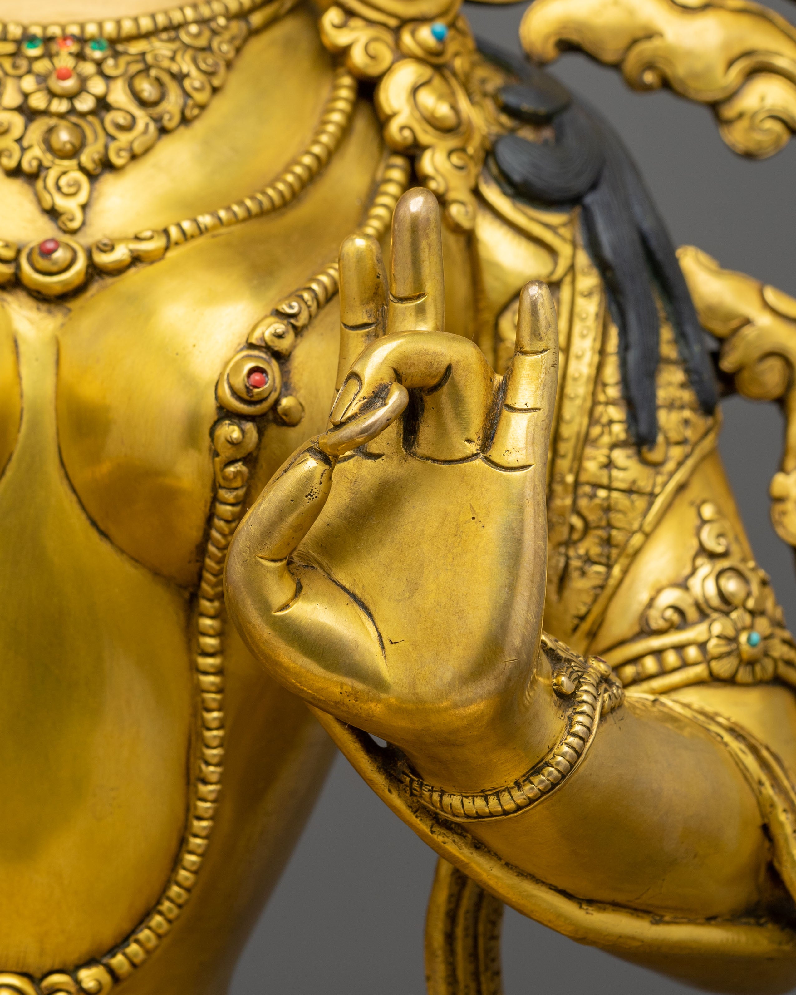 Guardian Green Tara Sacred Rupa | 24K Gold Gilded Copper Statue