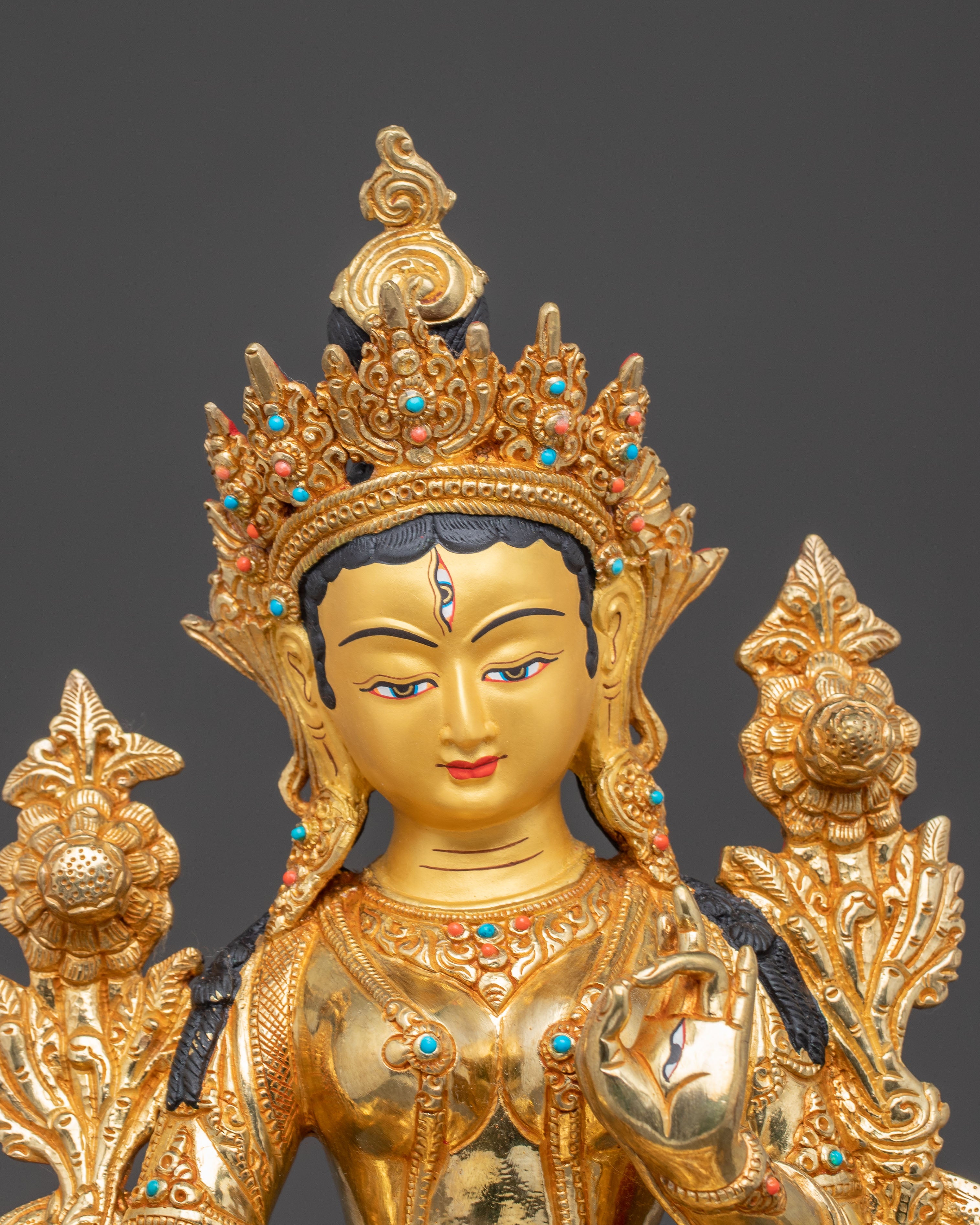 Handmade Sita Tara Copper Statue | Traditional Himalayan Art