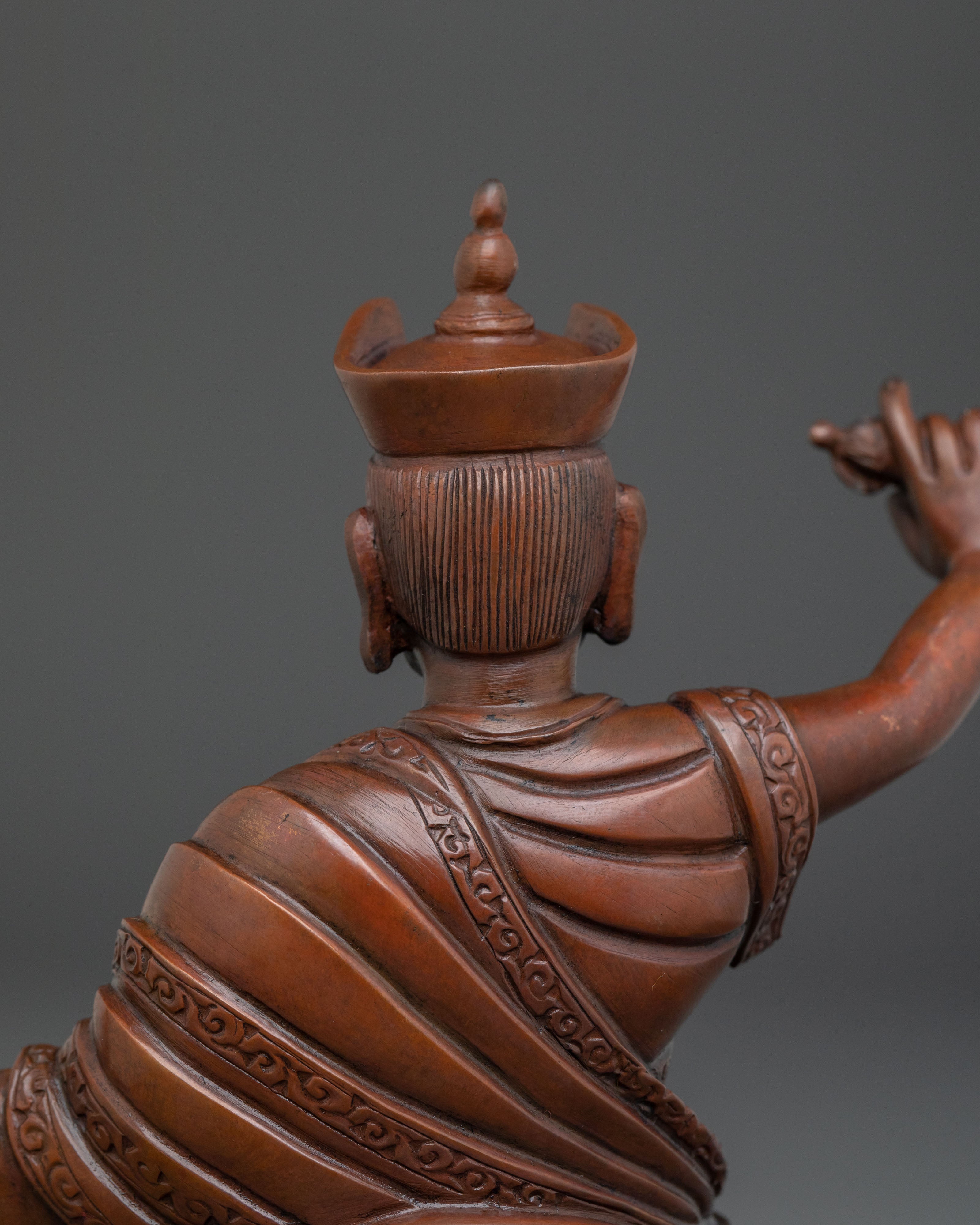 Karmapa Oxidized Copper Statue | Buddhist Altar Decor
