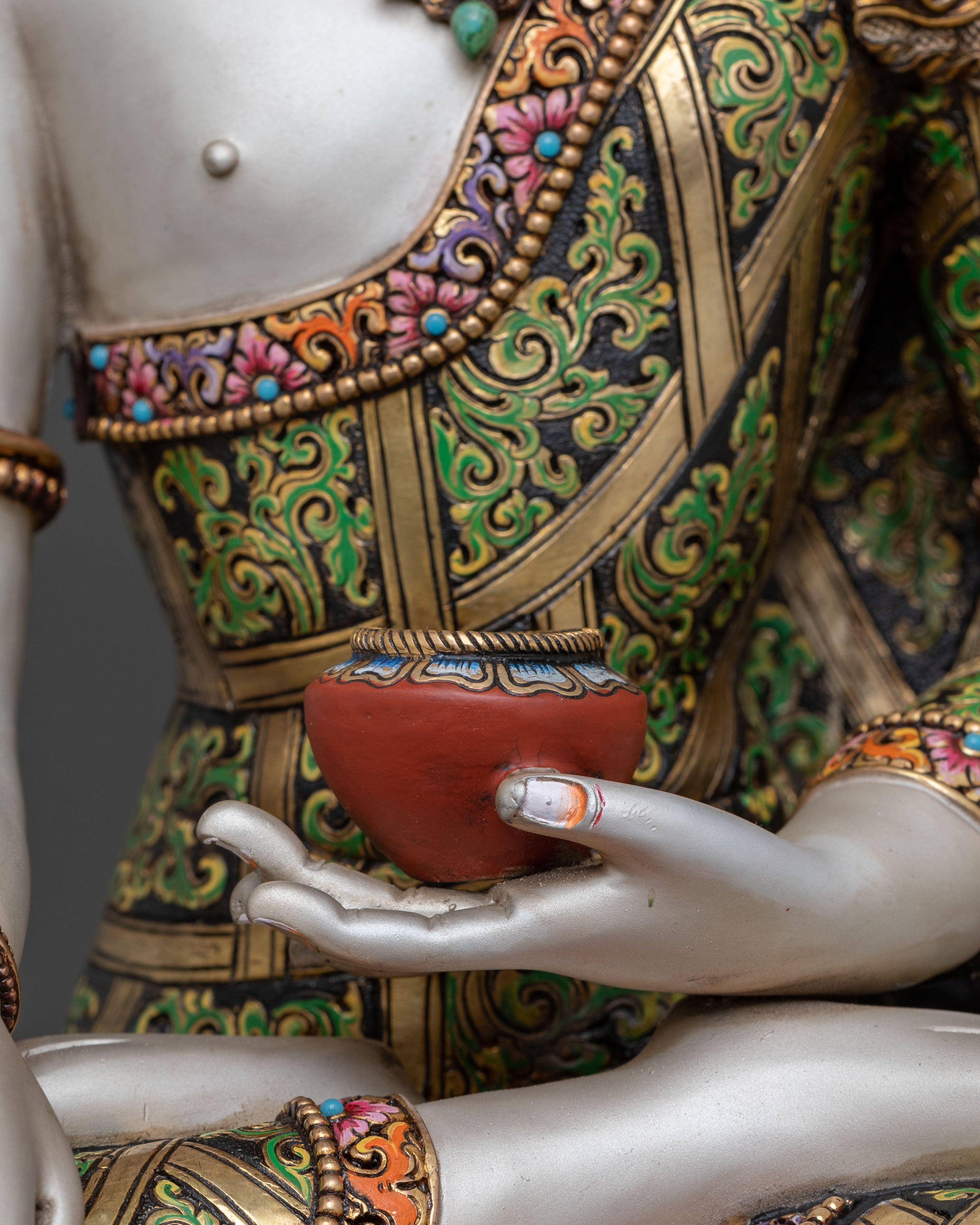 Crown Shakyamuni Buddha Royal Statue | Altar Decor