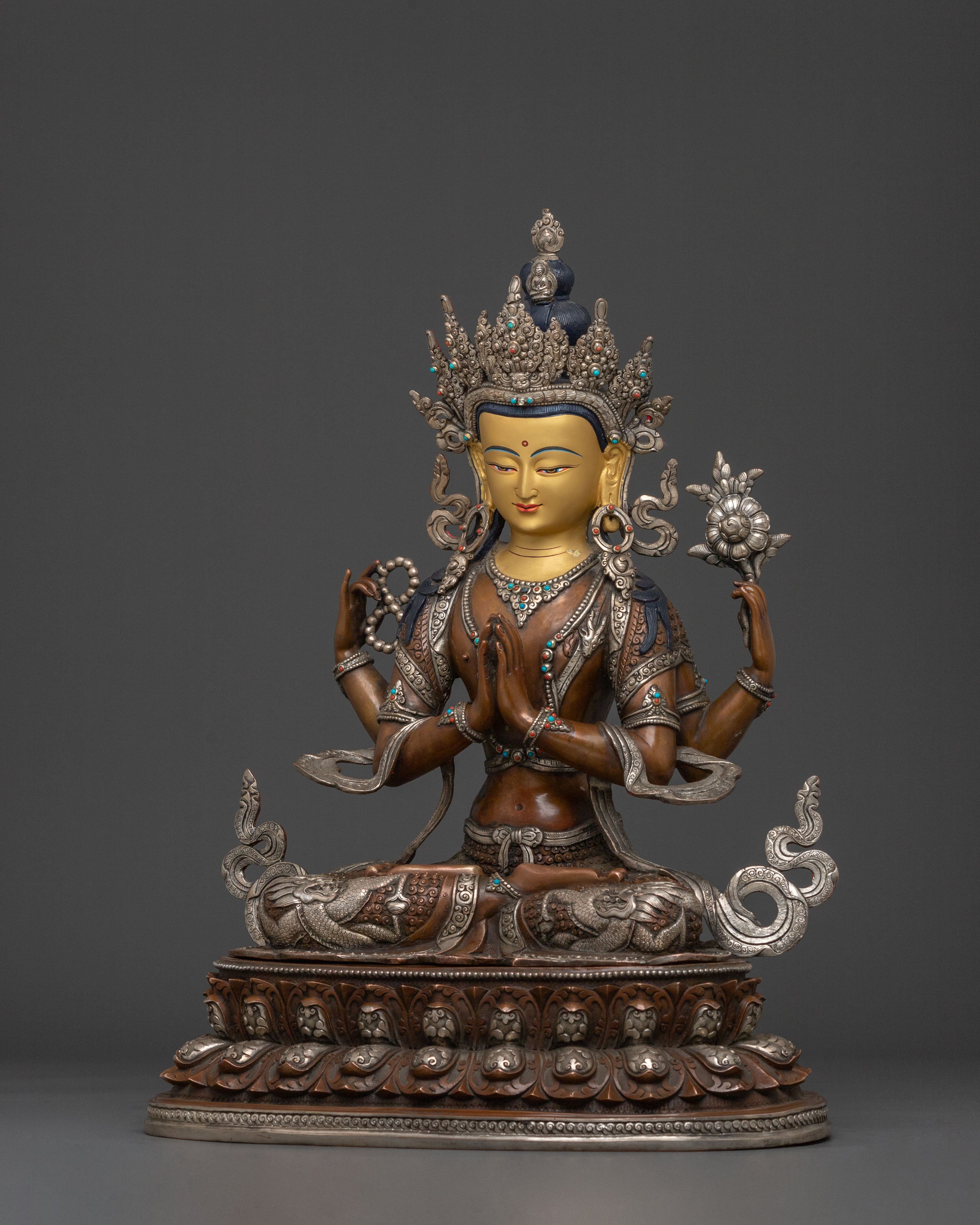 Himalayan Buddhist Chenrezig Statue | Bodhisattva of Compassion
