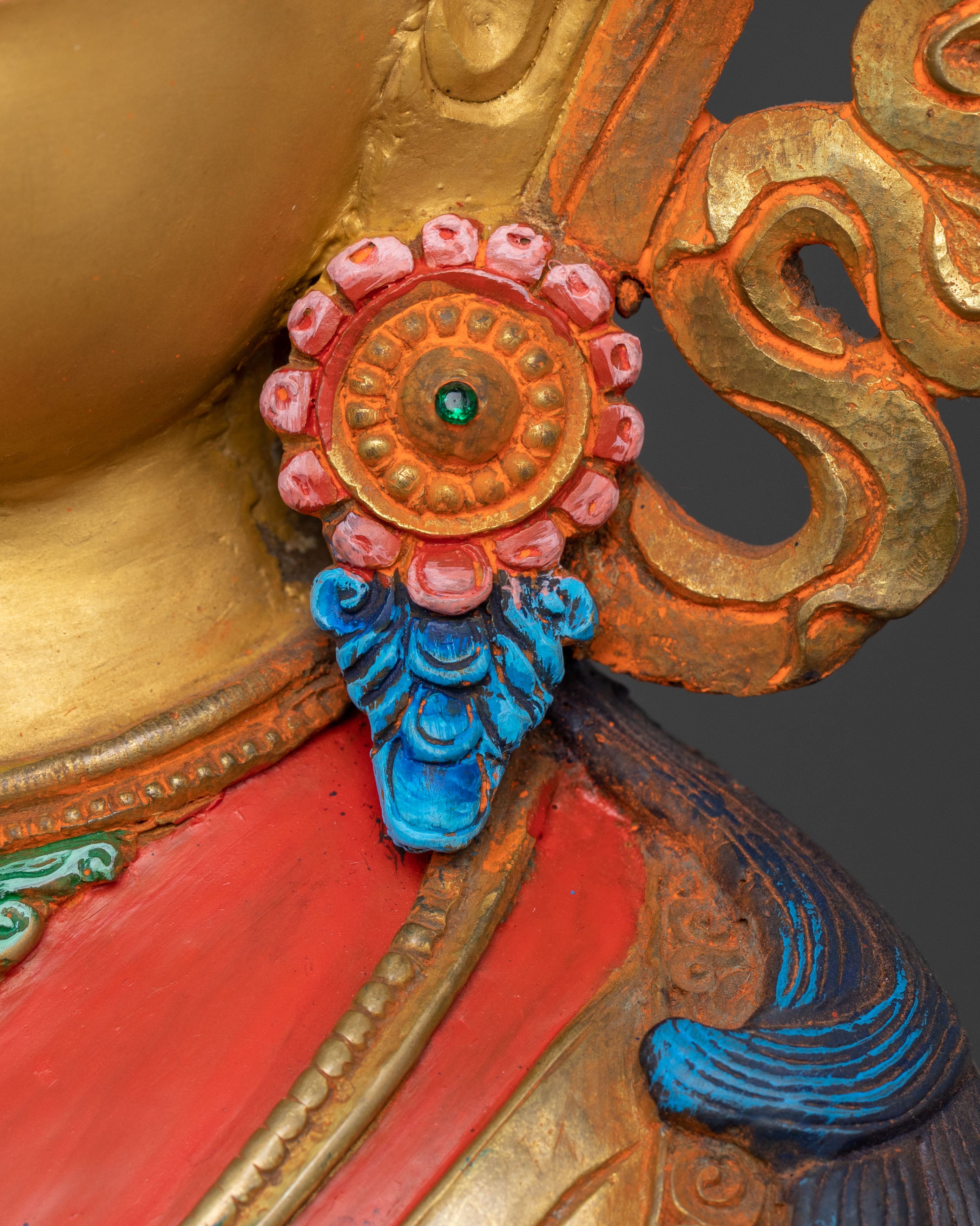 Amitayus Statue Tsepakme: 24K Gold Gilded Copper