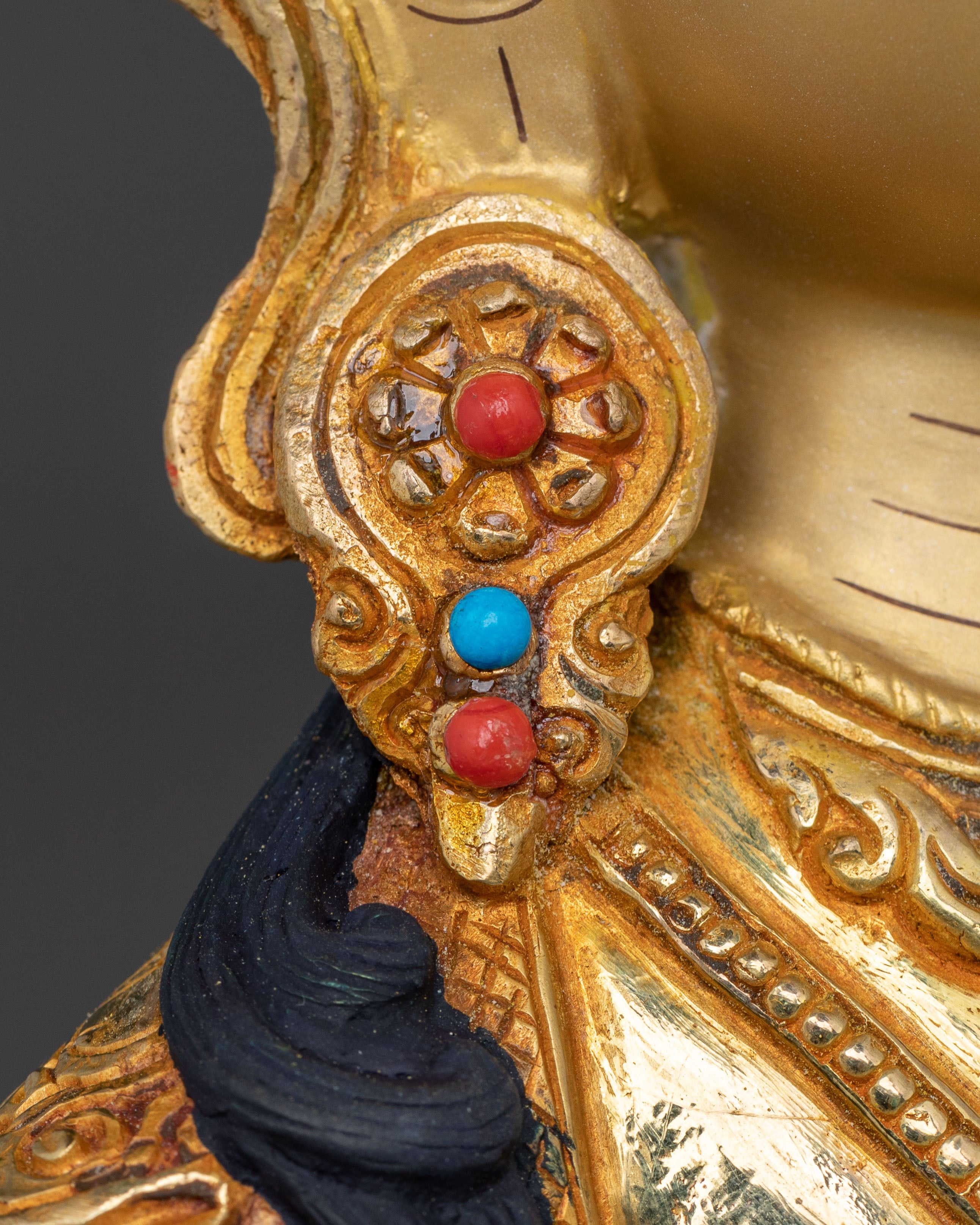 Manjushri 24k Gold Golden Statue | Wisdom and Insight