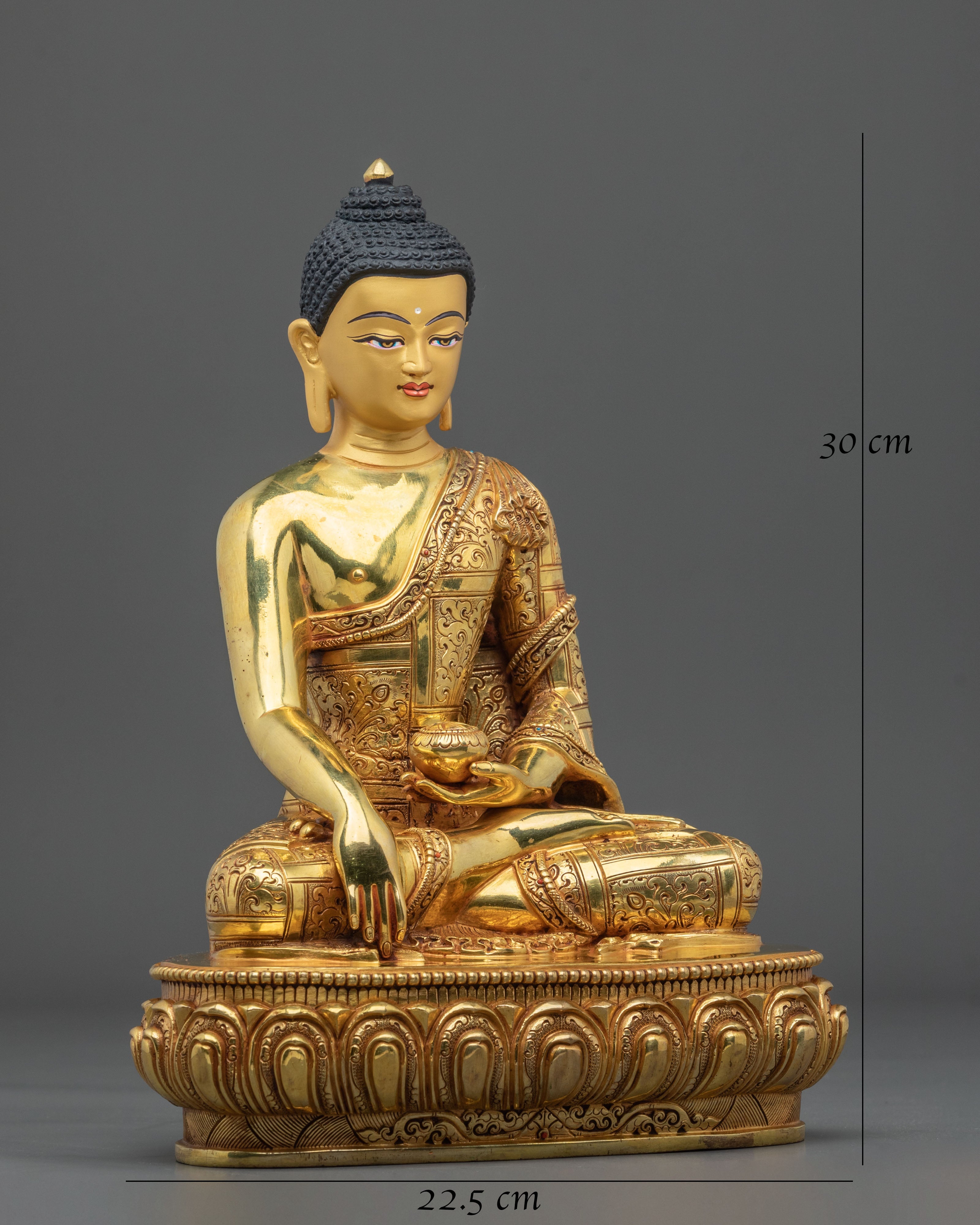 Shakyamuni Buddha Figurine with Copper Body | Buddhist Shrine