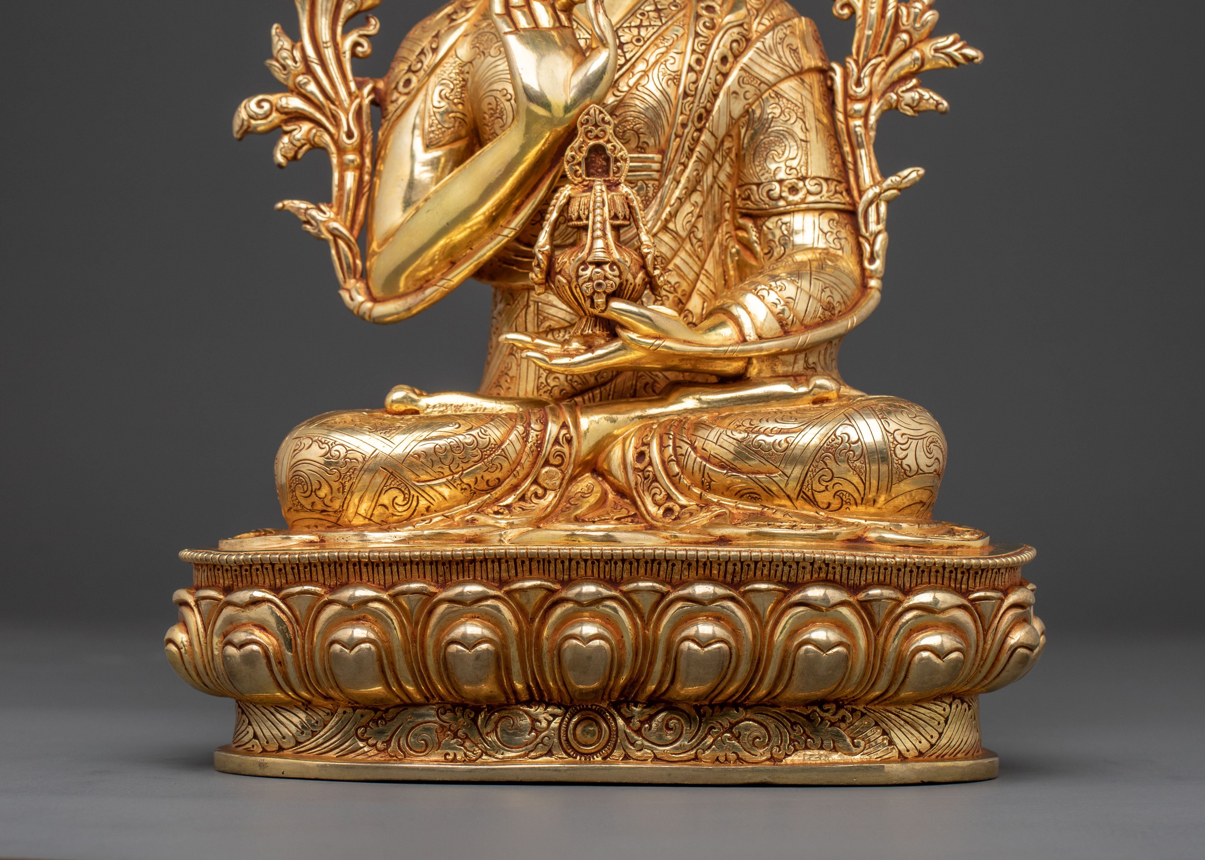 Tsongkhapa Spiritual Statue – 24K Gold Gilded