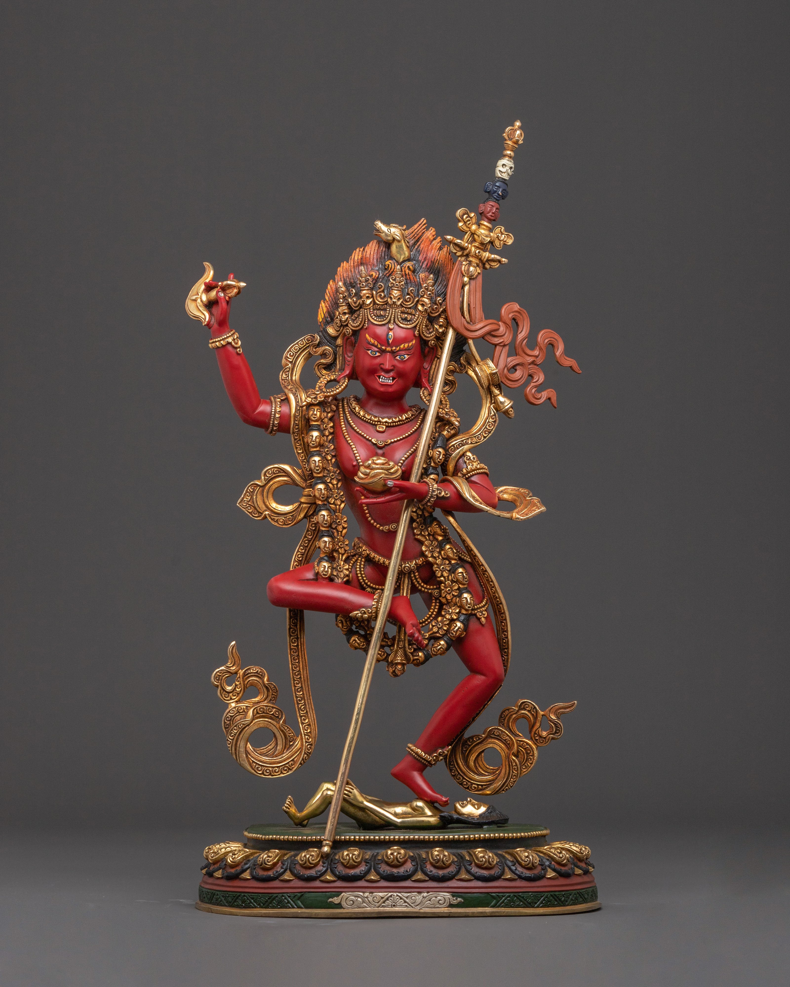 Buddhist Deity Dorje Phagmo Statue | Radiant 24K Gold Gilded Statue