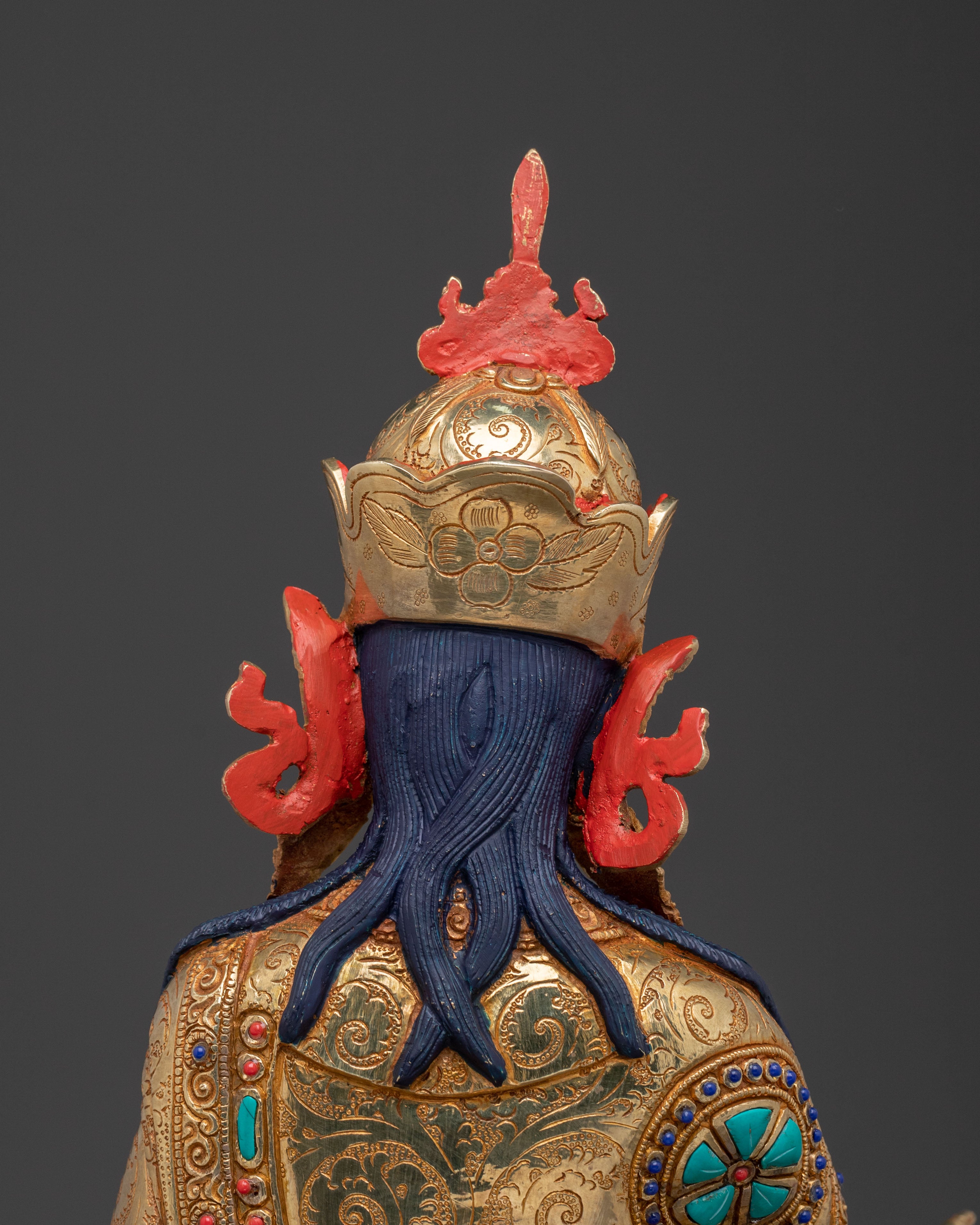 Exquisite 24K Gold Gilded Guru Rinpoche Statue