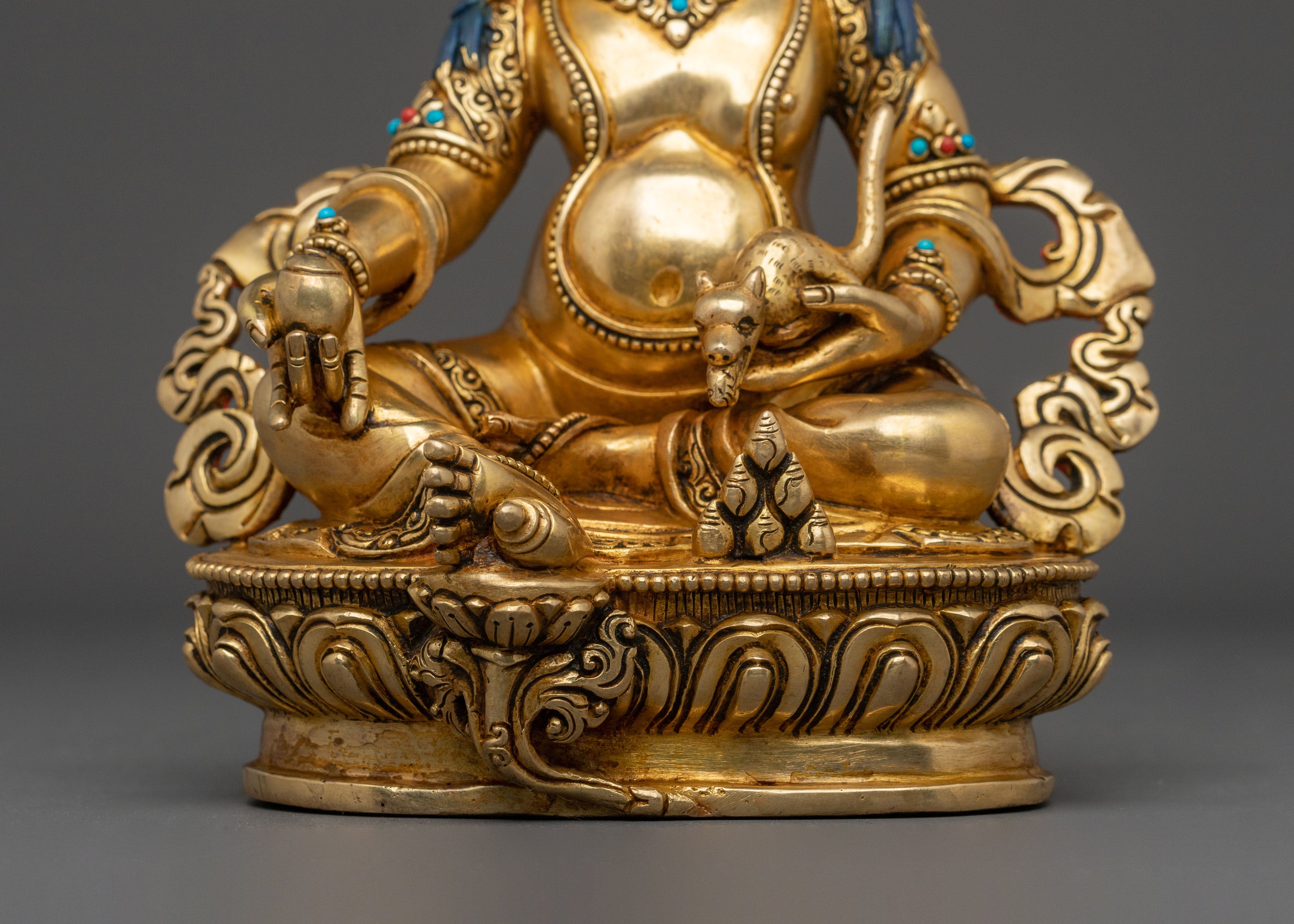 Handcrafted Tibetan Wealth Deity Dzambhala Statue