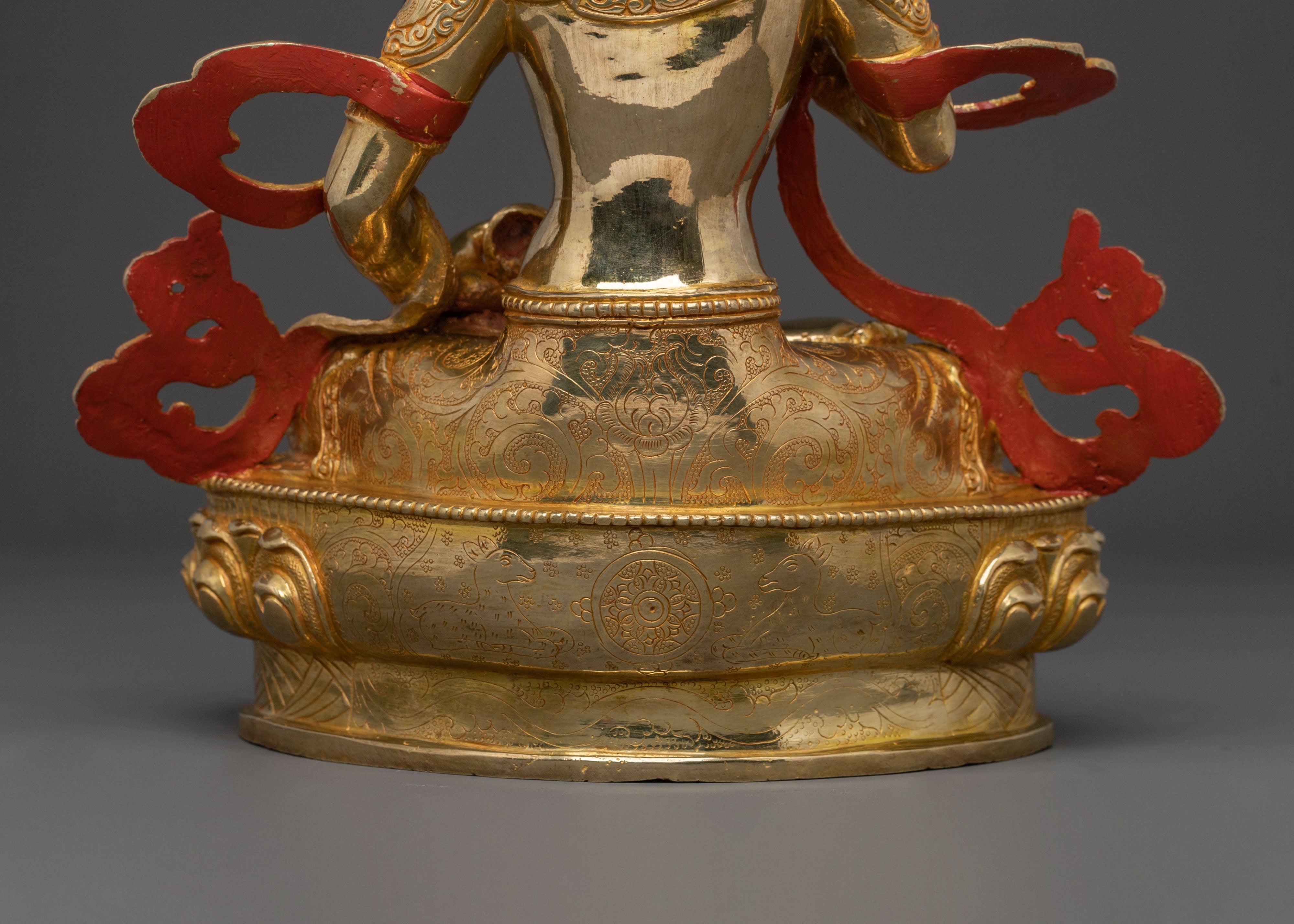 Vajrasattva Sculpture: 24K Gold Gilded Icon