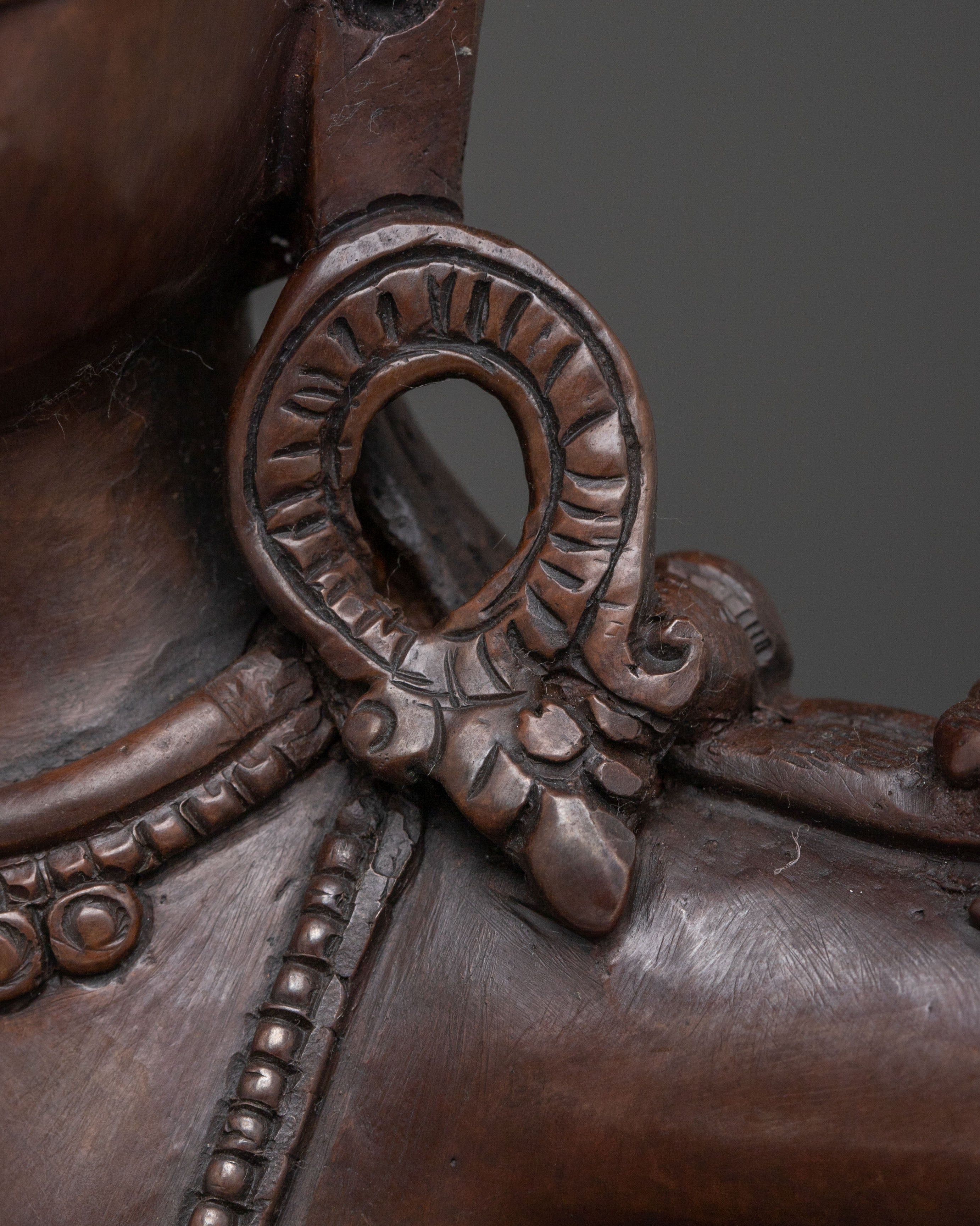 Indra Oxidized Copper Statue | Hindu Protector Deity