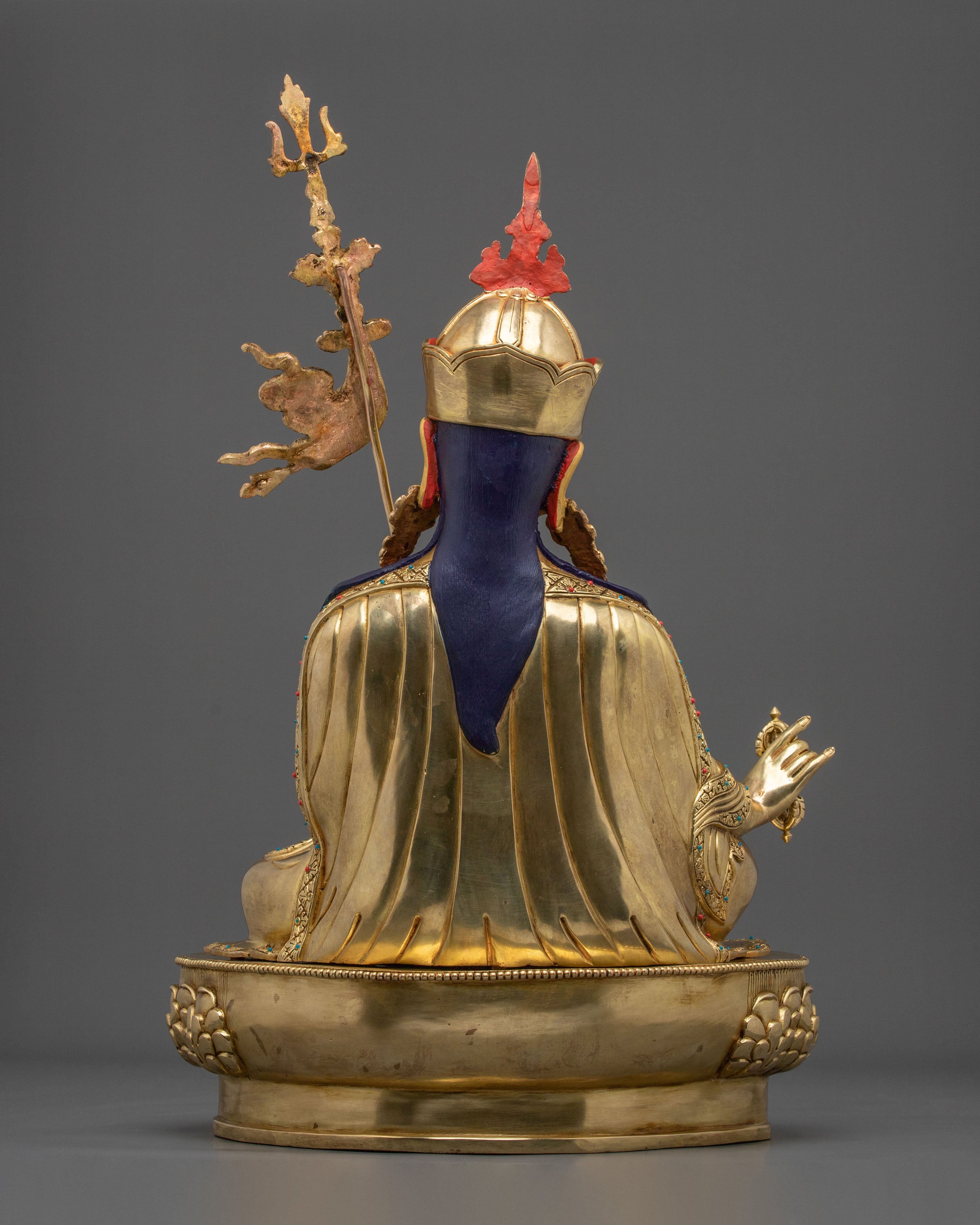 Guru Rinpoche Sculpture | 24K Gold Coated Enlightenment Figurine