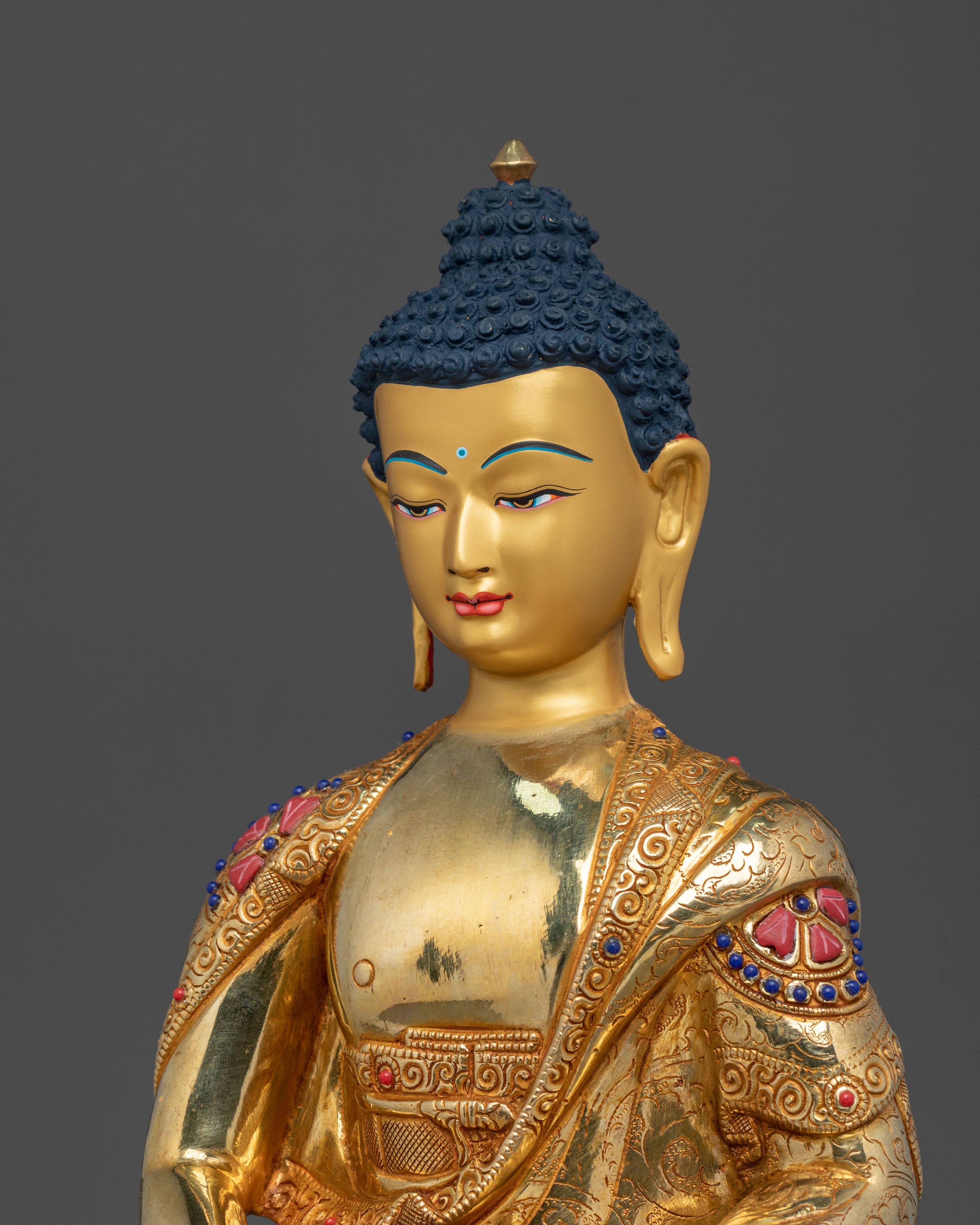 Amitabha Buddha Radiant Sculpture | Gilded Serenity