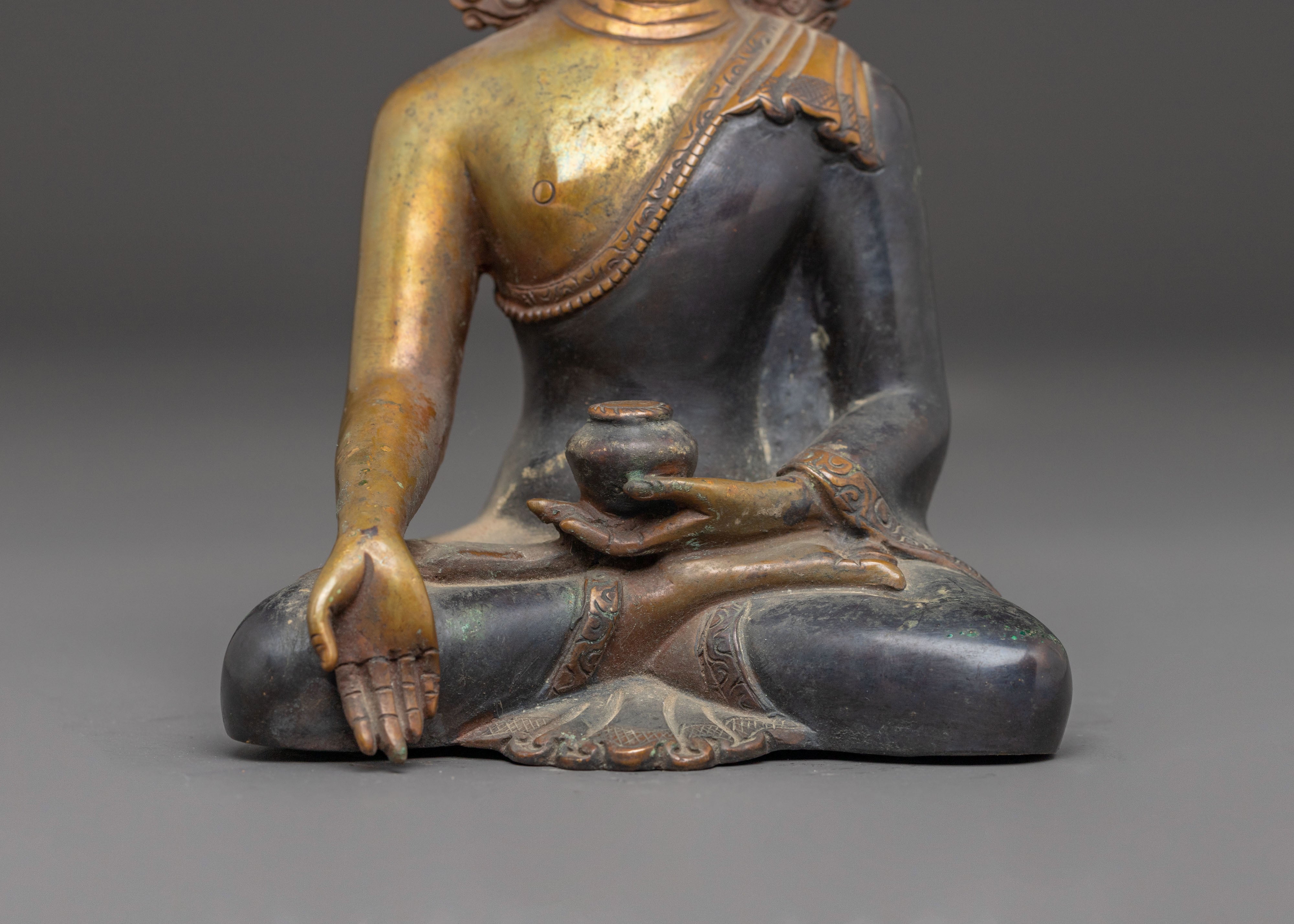 Handmade Ratnasambhava Oxidized Copper Statue | Symbol of Equality and Abundance