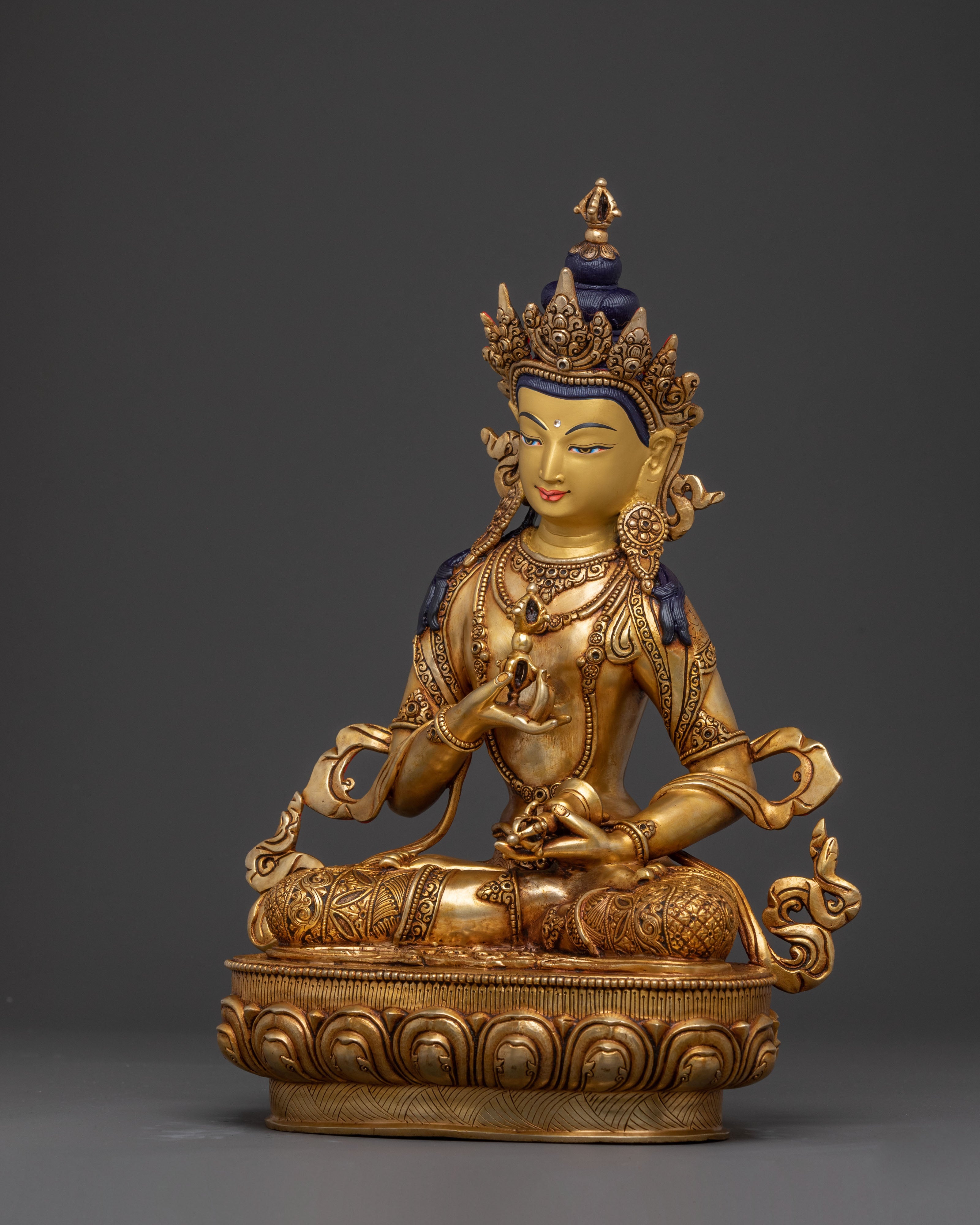 Exquisite Gold Gilded Purification and Healing Statue of Vajrasattva