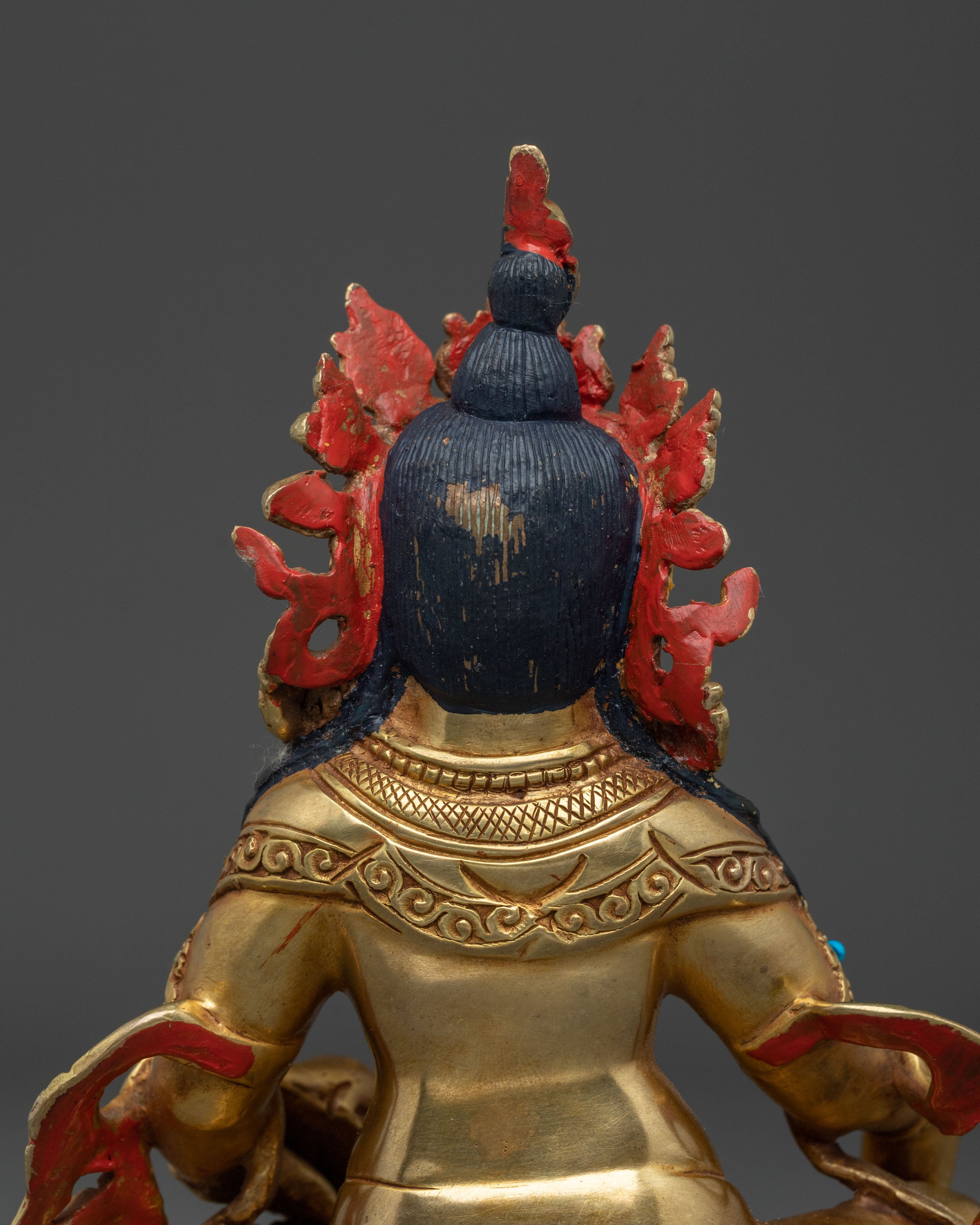 Dzambhala Fire Gold Gilded Statue | Wealth God