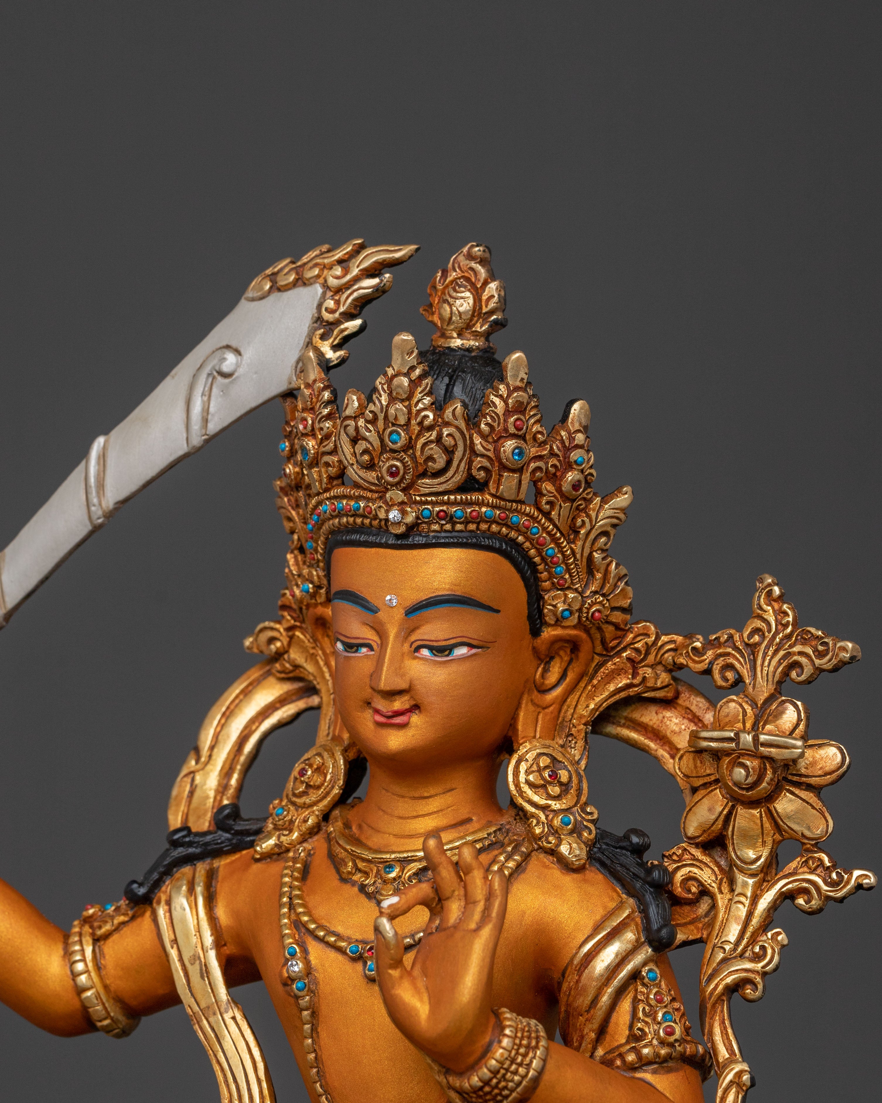Simhanada Manjushri Statue | Tibetan Buddhist Bodhisattva