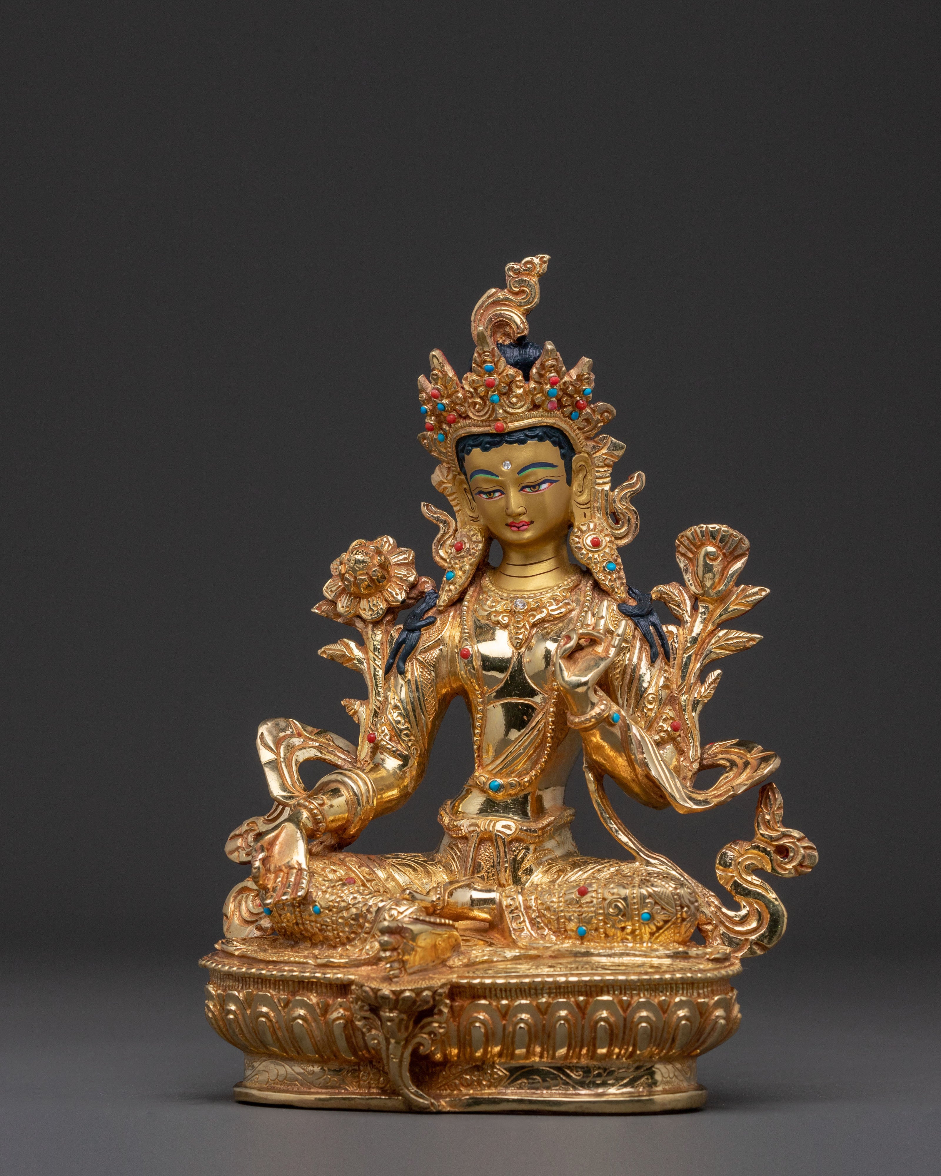 Green Tara Golden Statue – Spiritual Idol