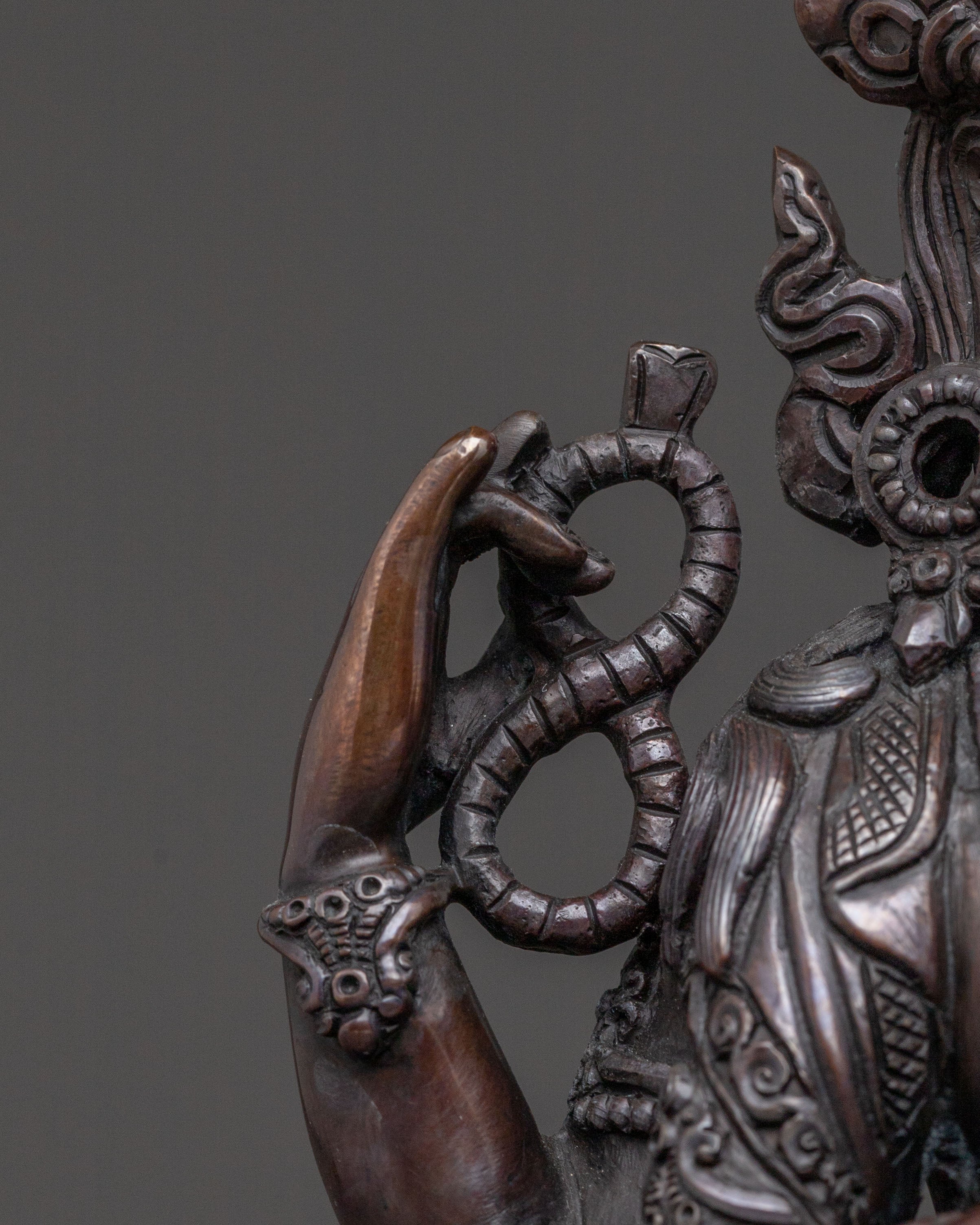 Chenrezig Statue of Compassion – Oxidized Copper Art