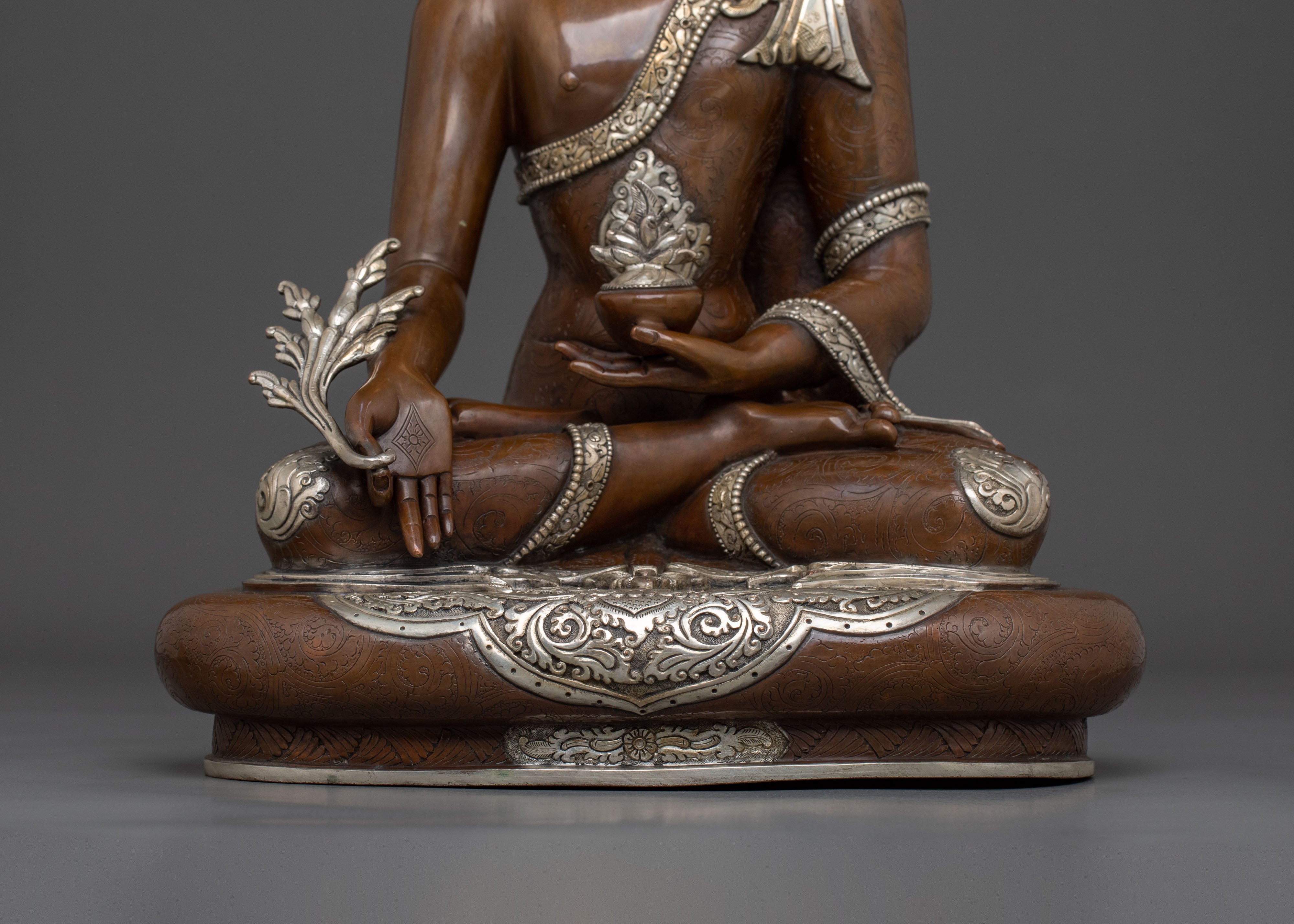Three Buddhas Sacred Statue Set | Oxidized Copper Statue Set