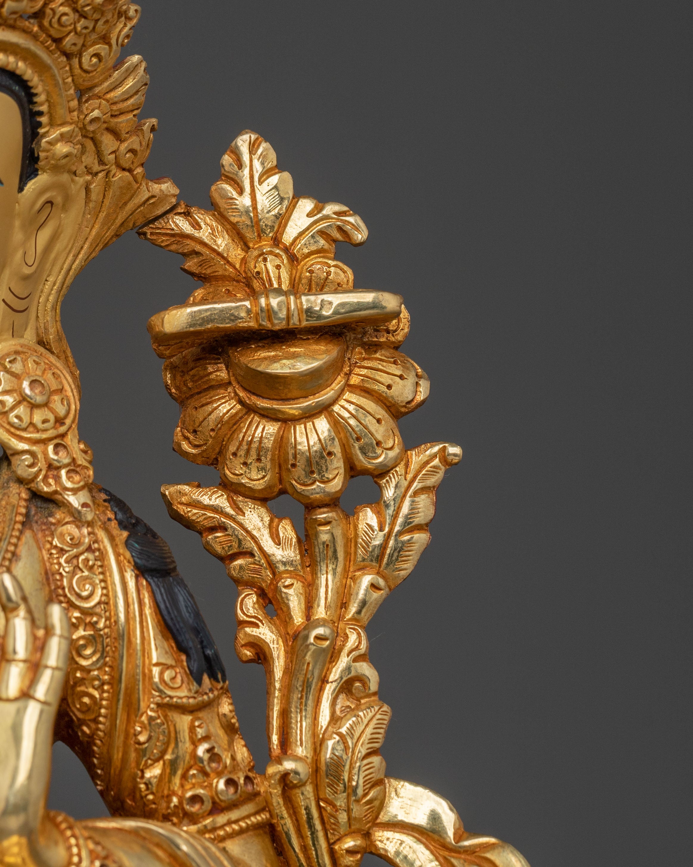 Manjushri 24K Gold Gilded Statue | Wisdom Bodhisattva