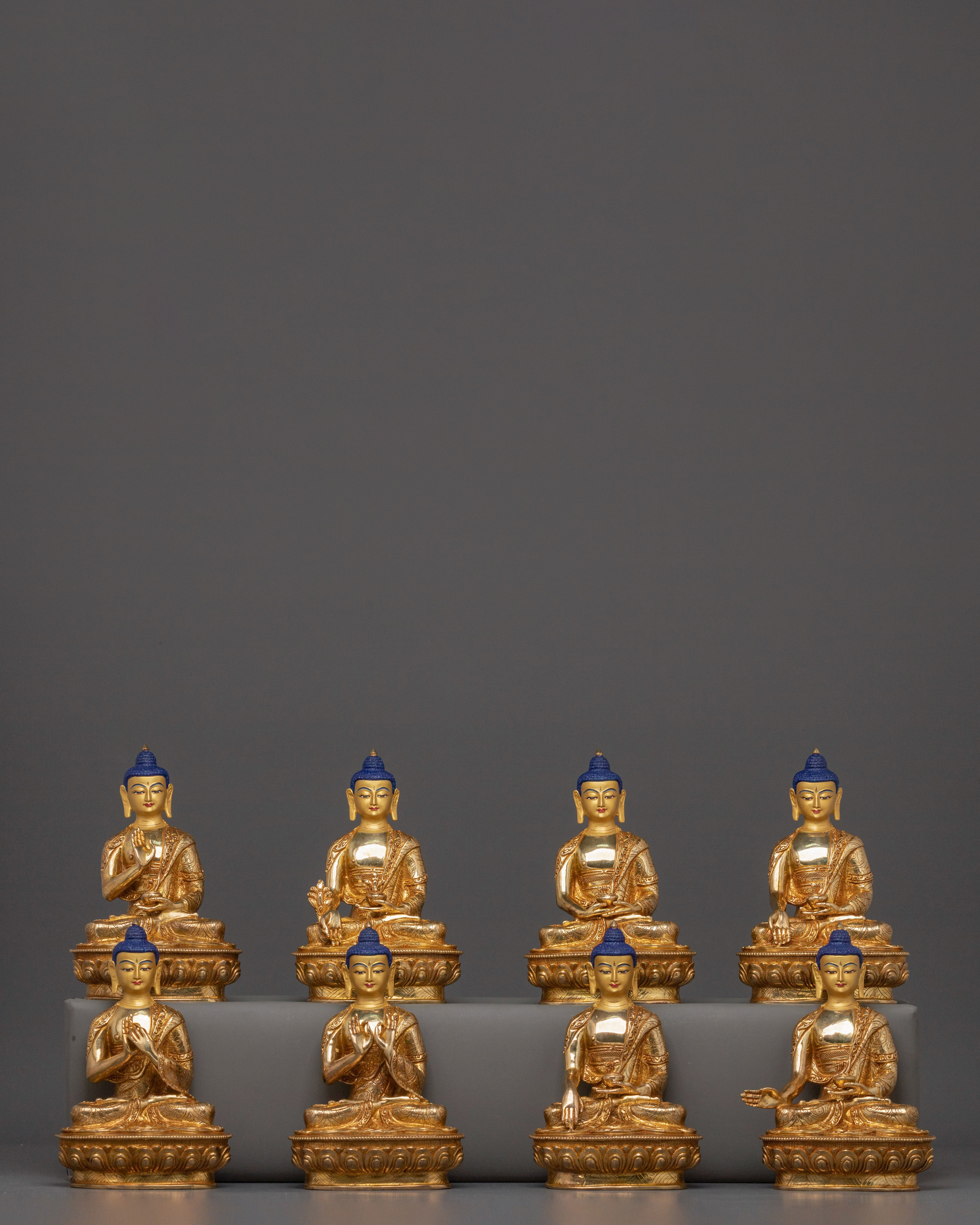 Eight Buddha Sacred Statue Set | Symbol of Enlightenment
