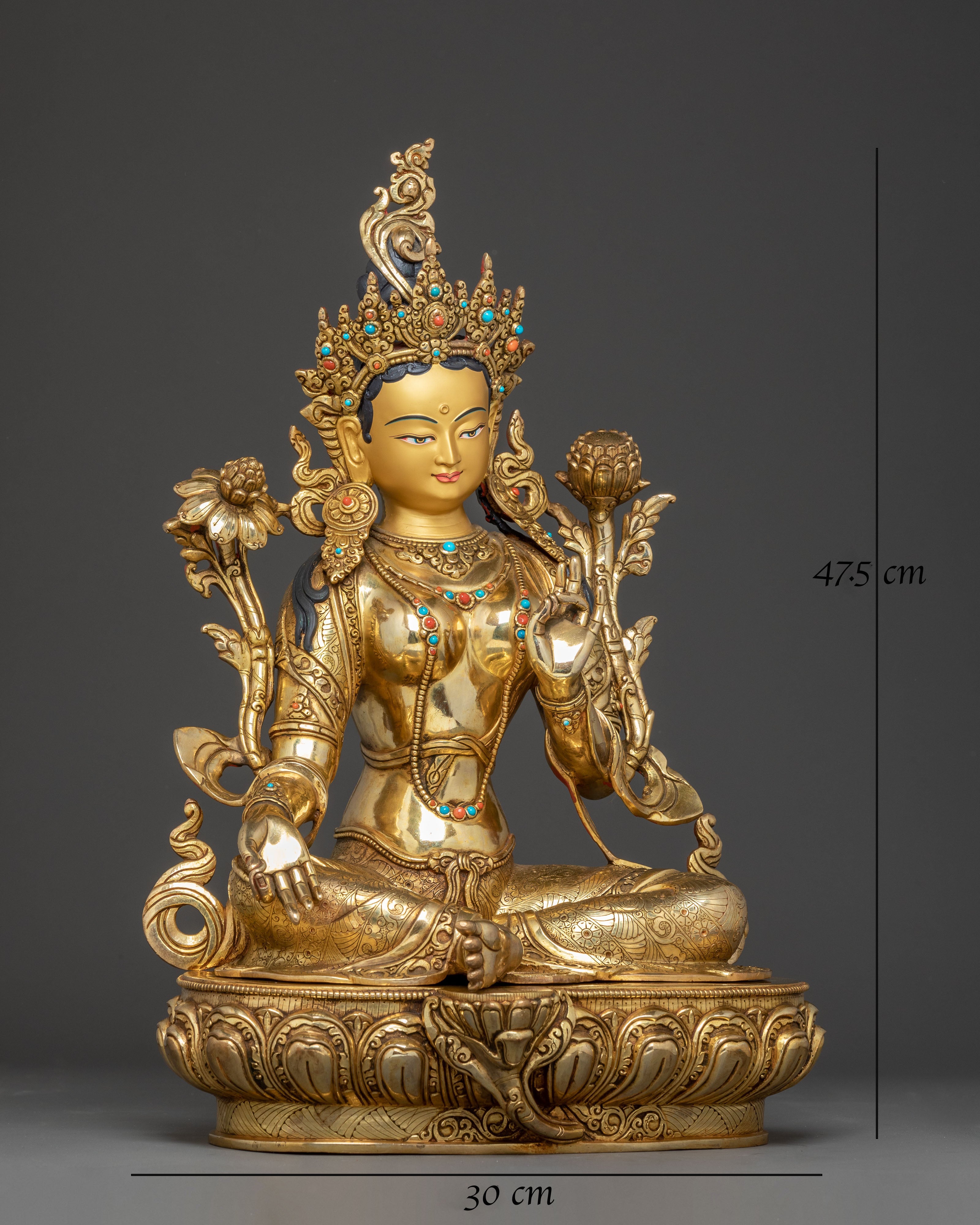 Green Tara Copper Art - Mother of Buddhas 