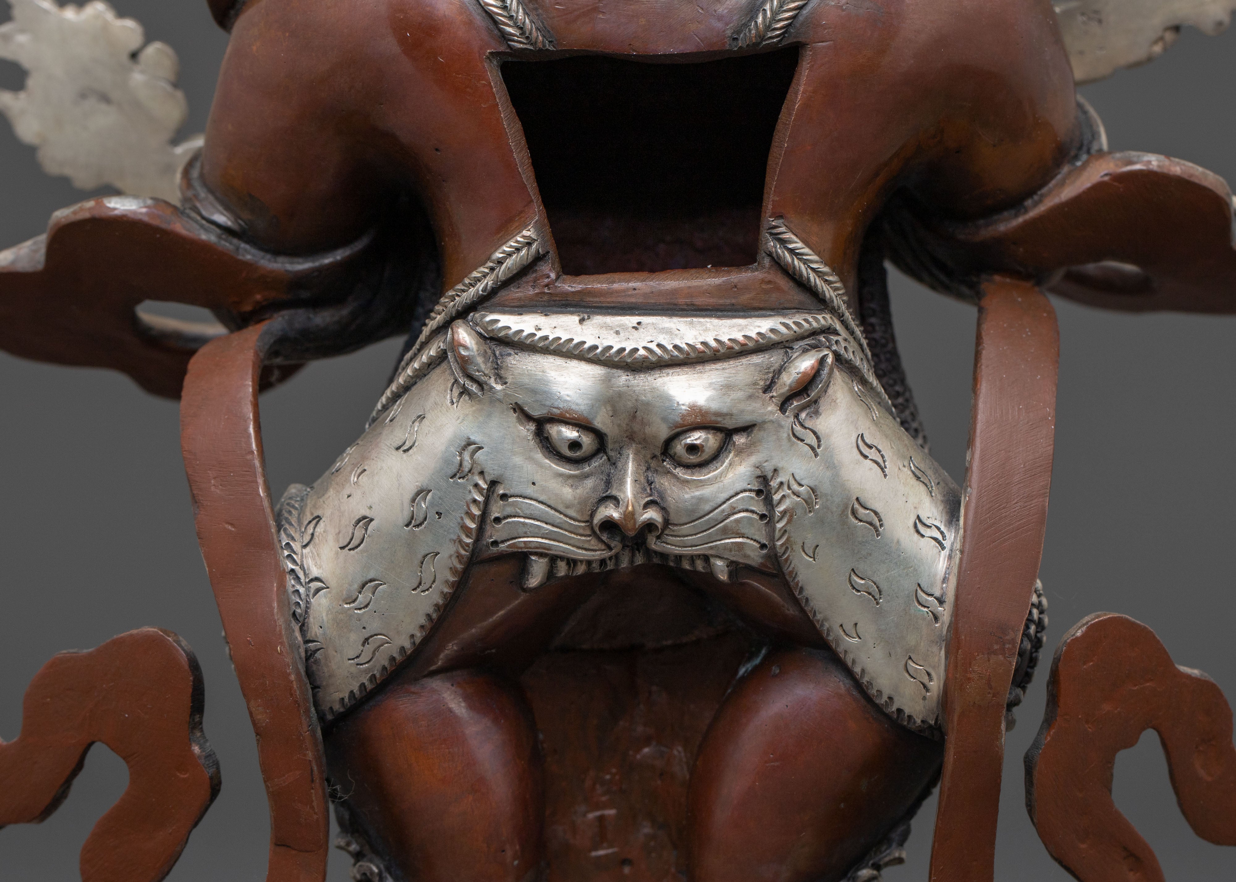 Shakya Mahakala: Handcrafted Oxidized Copper Divine Icon