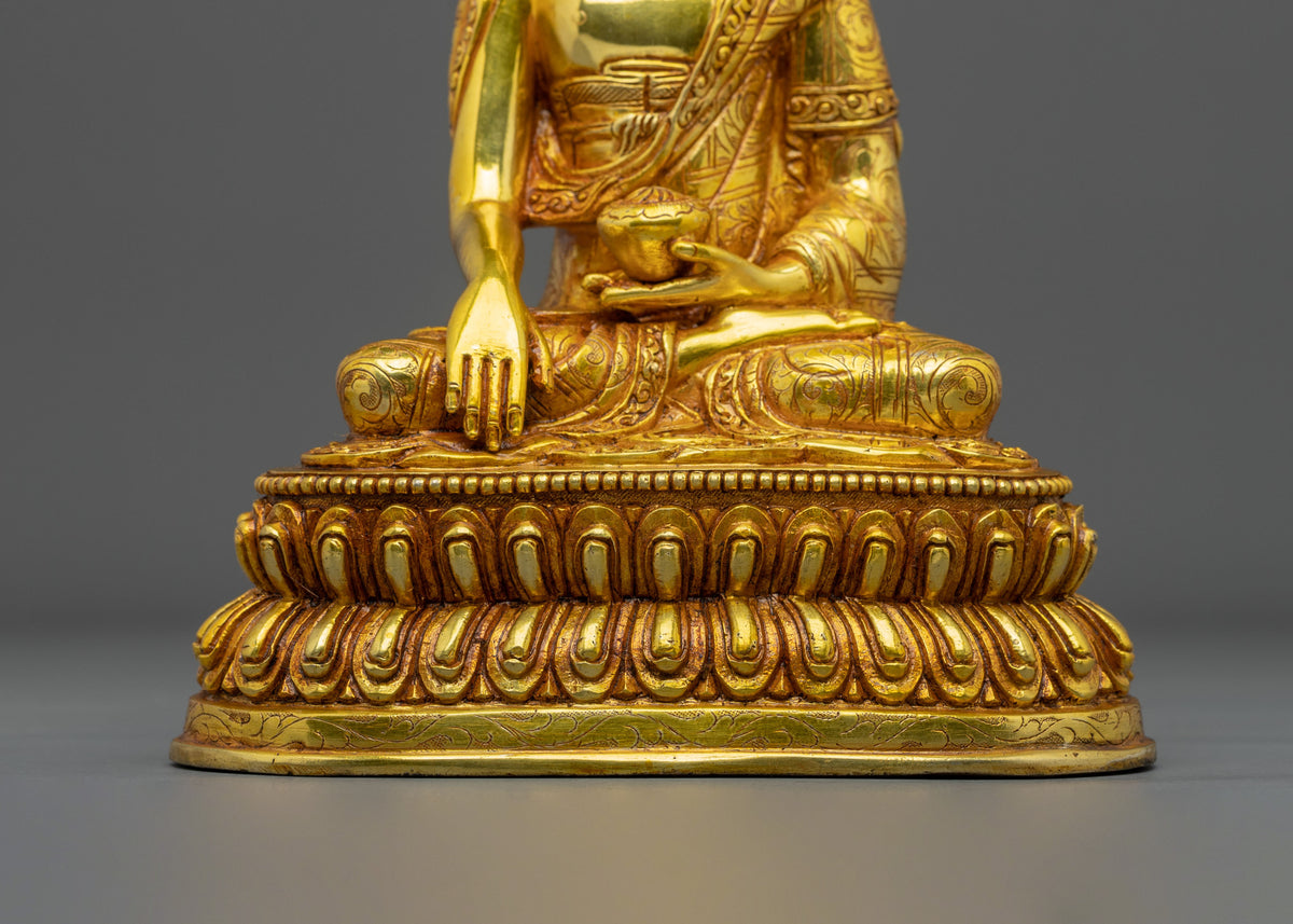 Shakyamuni Buddha Acrylic Painted Statue | Copper Figurine