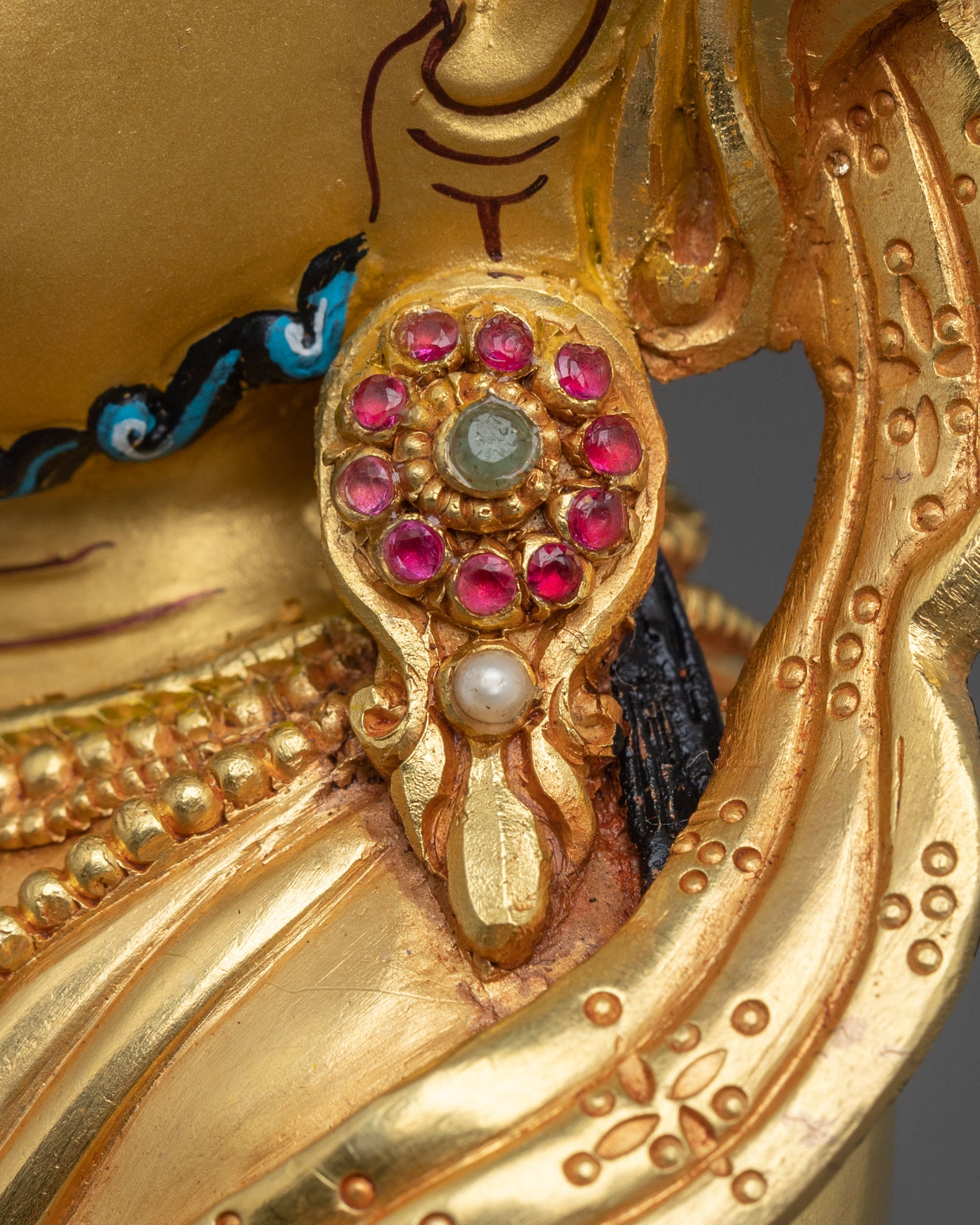 Dzambhala Lord of Prosperity Statue: 24K Gold Gilded
