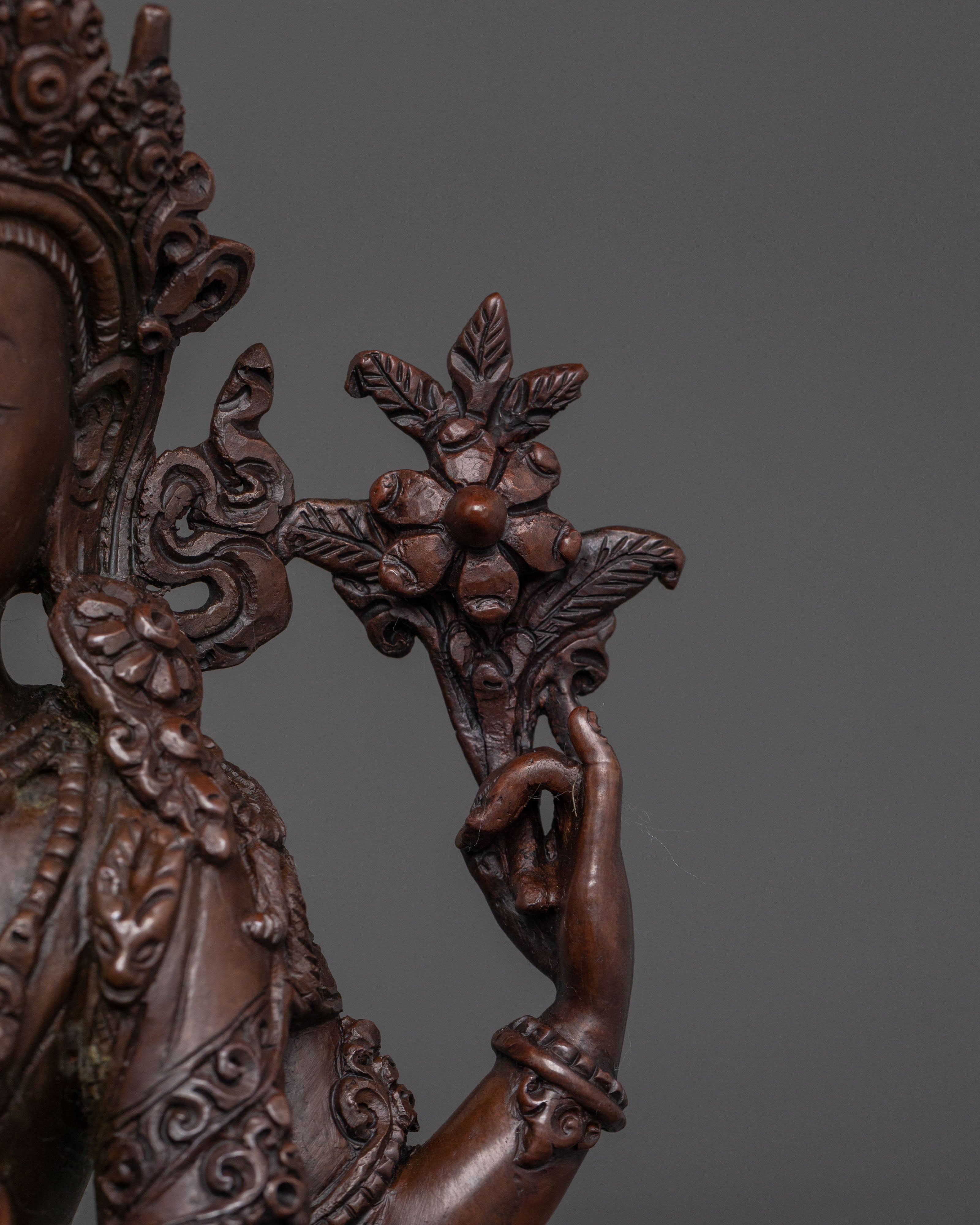 Compassion Buddha Chenrezig Statue | Oxidized Copper Statue