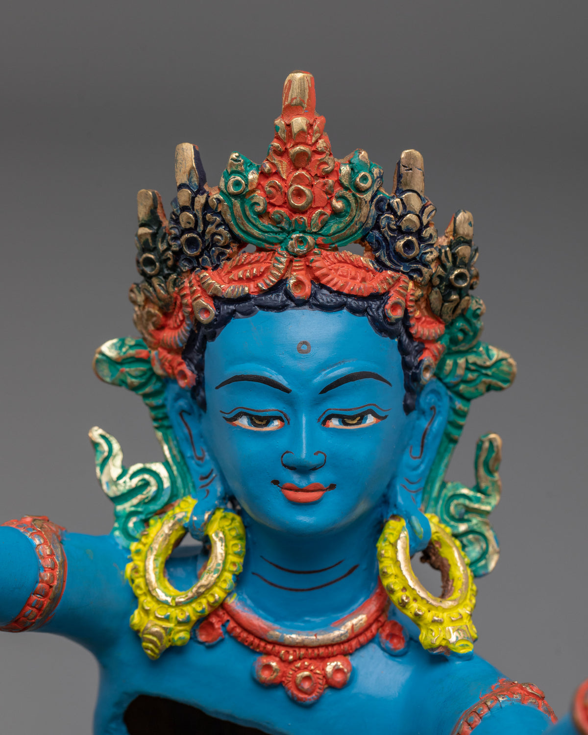 Manjushri Statue With Consort | Copper Figurine
