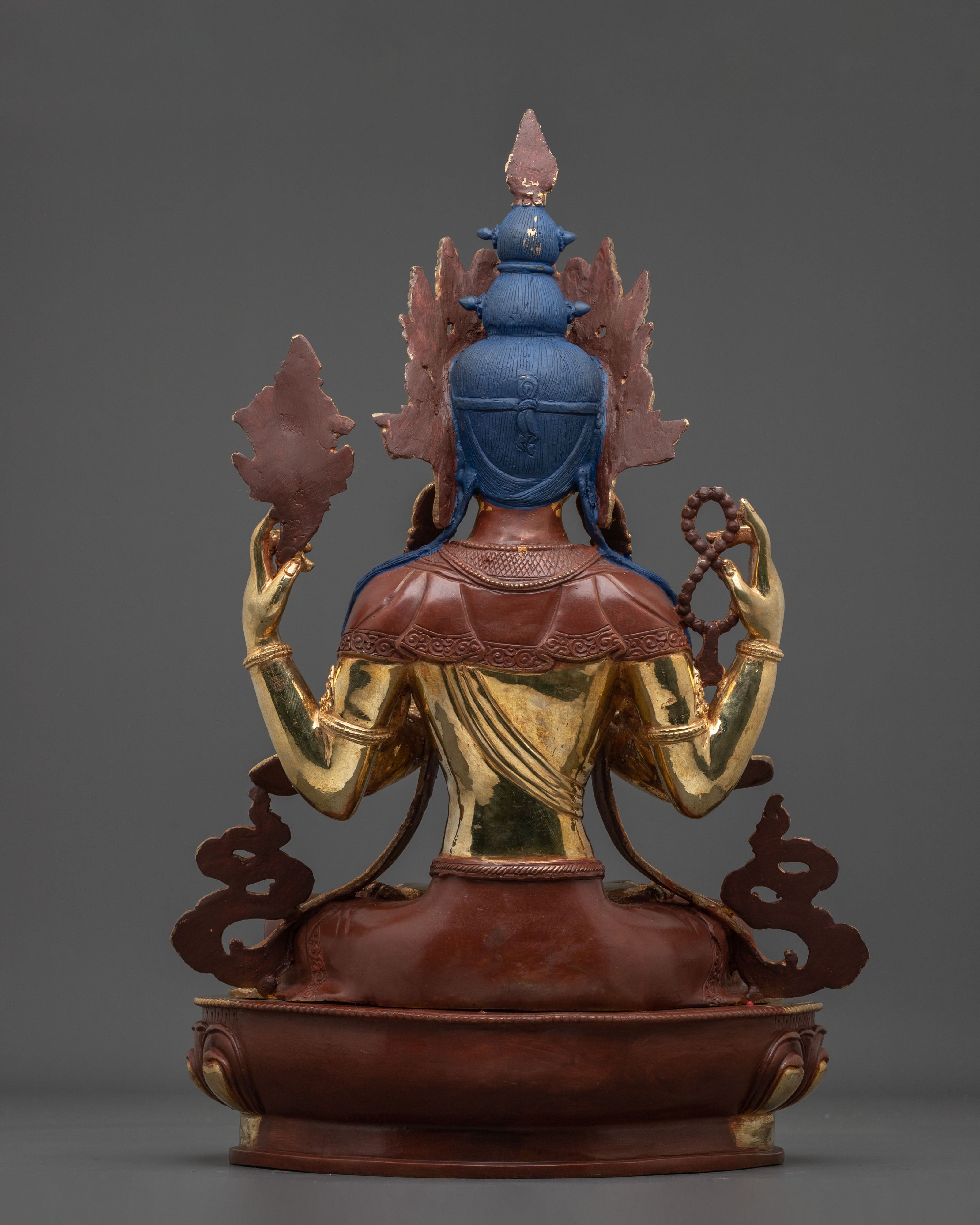 24k Gold-Coated Chenrezig Statue | Handcrafted in Nepal
