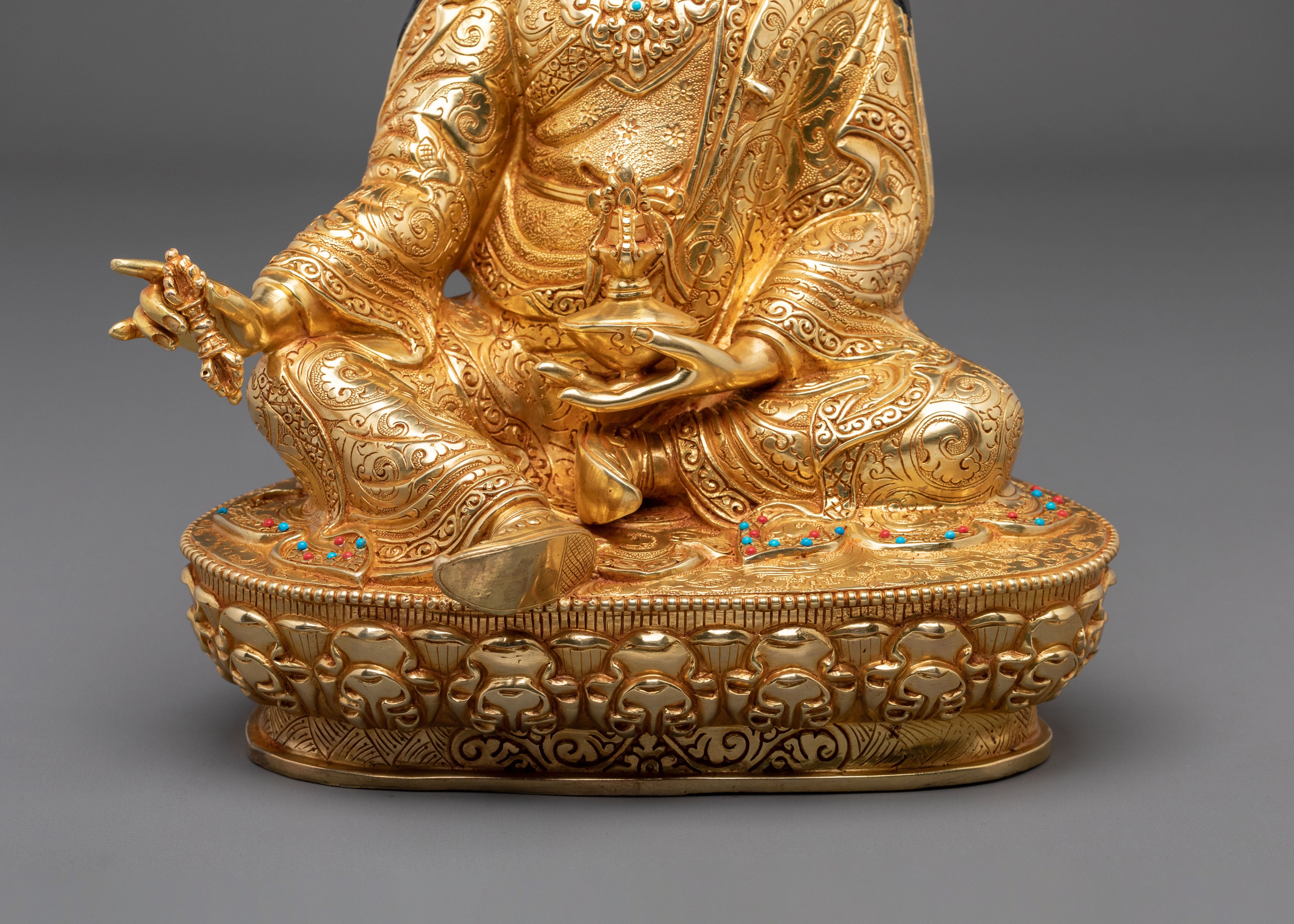 Guru Rinpoche Sculpture | Hand-Carved Buddhist Figurine