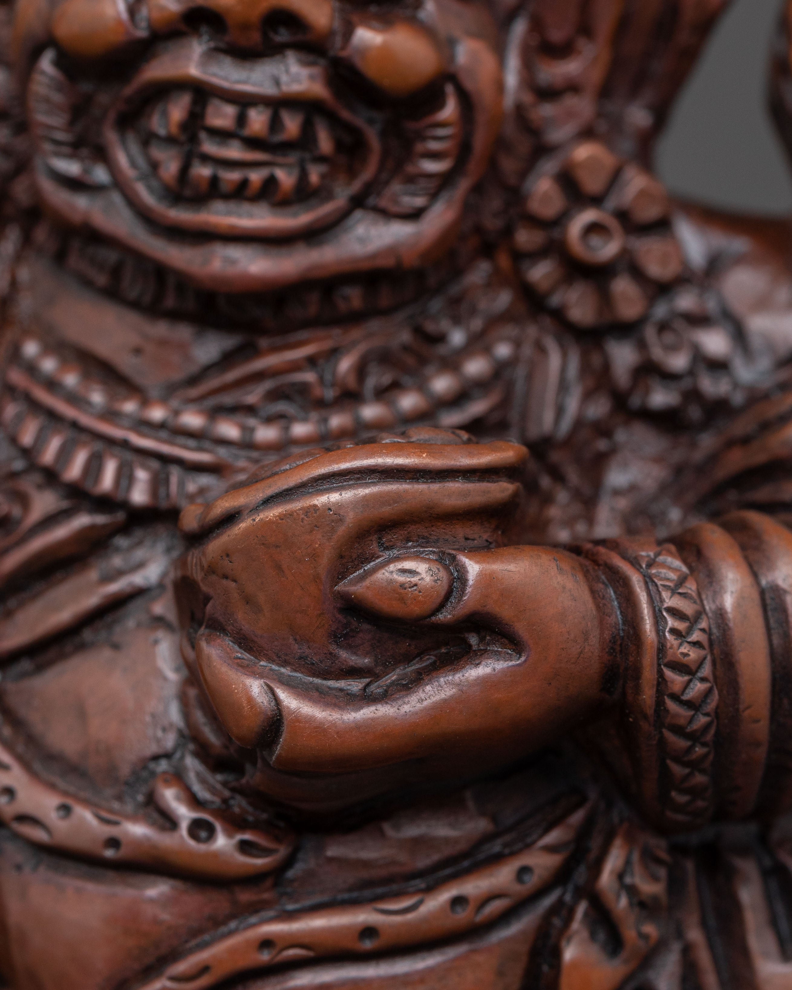 Mahakala Bernakchen Spiritual Figurine – Oxidized Copper Art