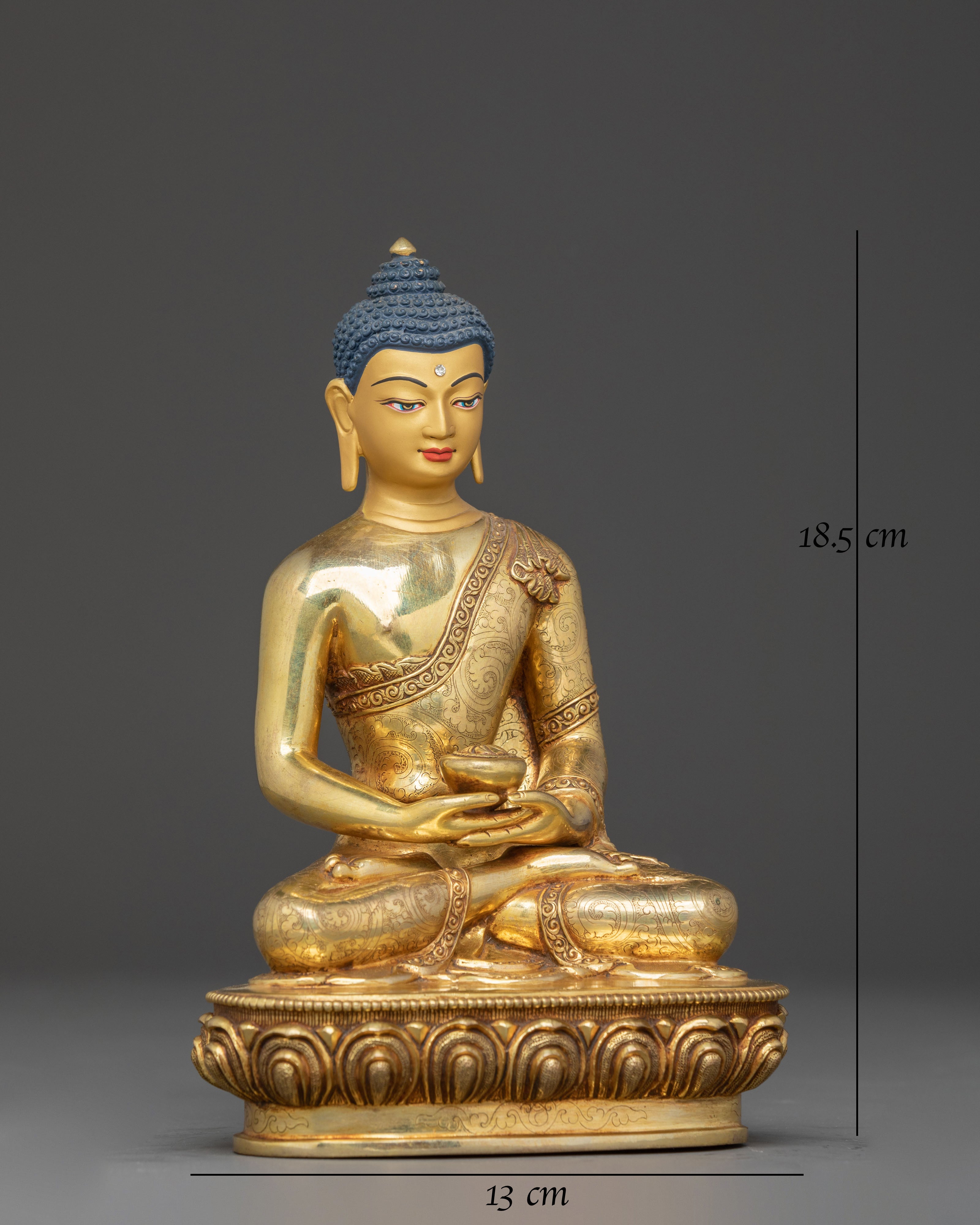 Himalayan Amitabha Buddha Golden Statue 