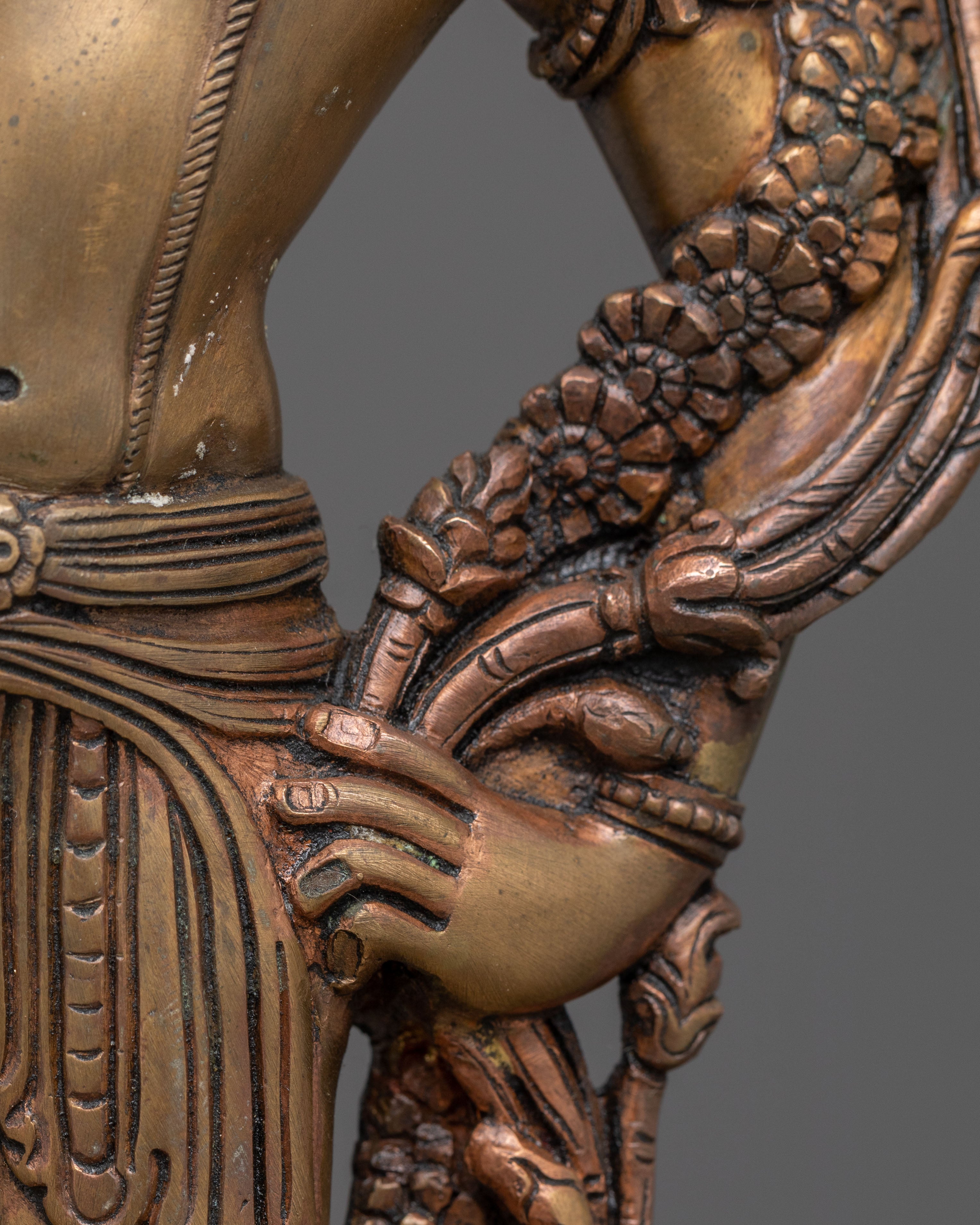 Handmade Lokeshwor Statue Set | Oxidized Copper