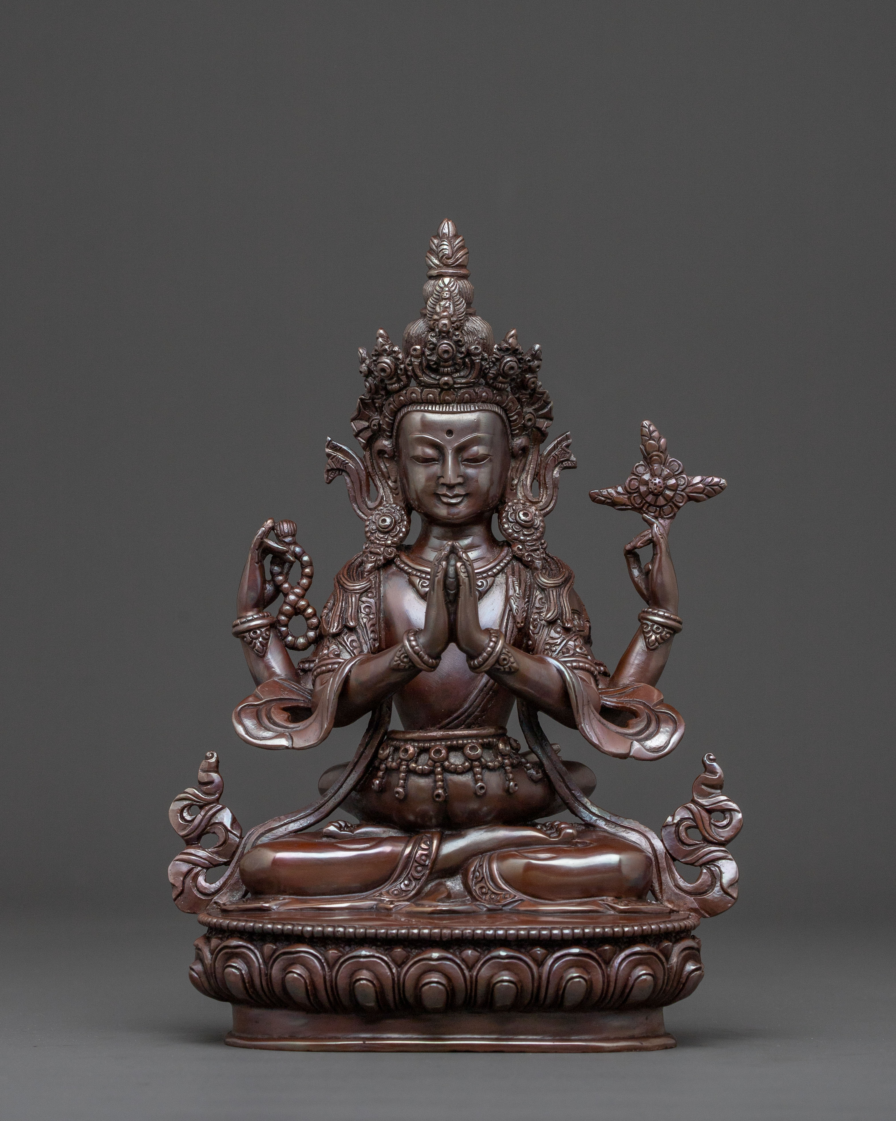 Chenrezig With Consort Statue: Compassion Deity
