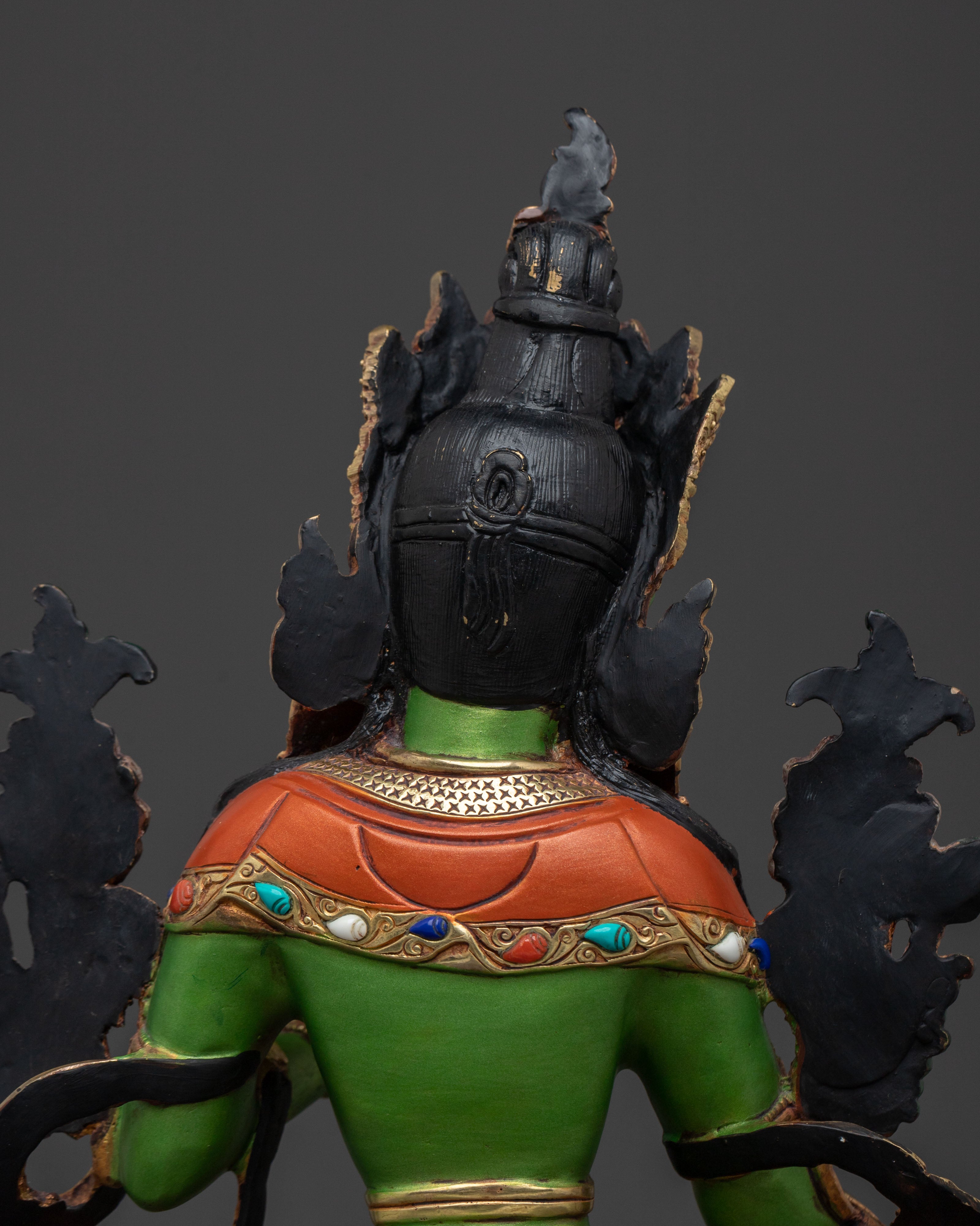 Handcrafted Green Tara Tibetan Statue | Spiritual Icon