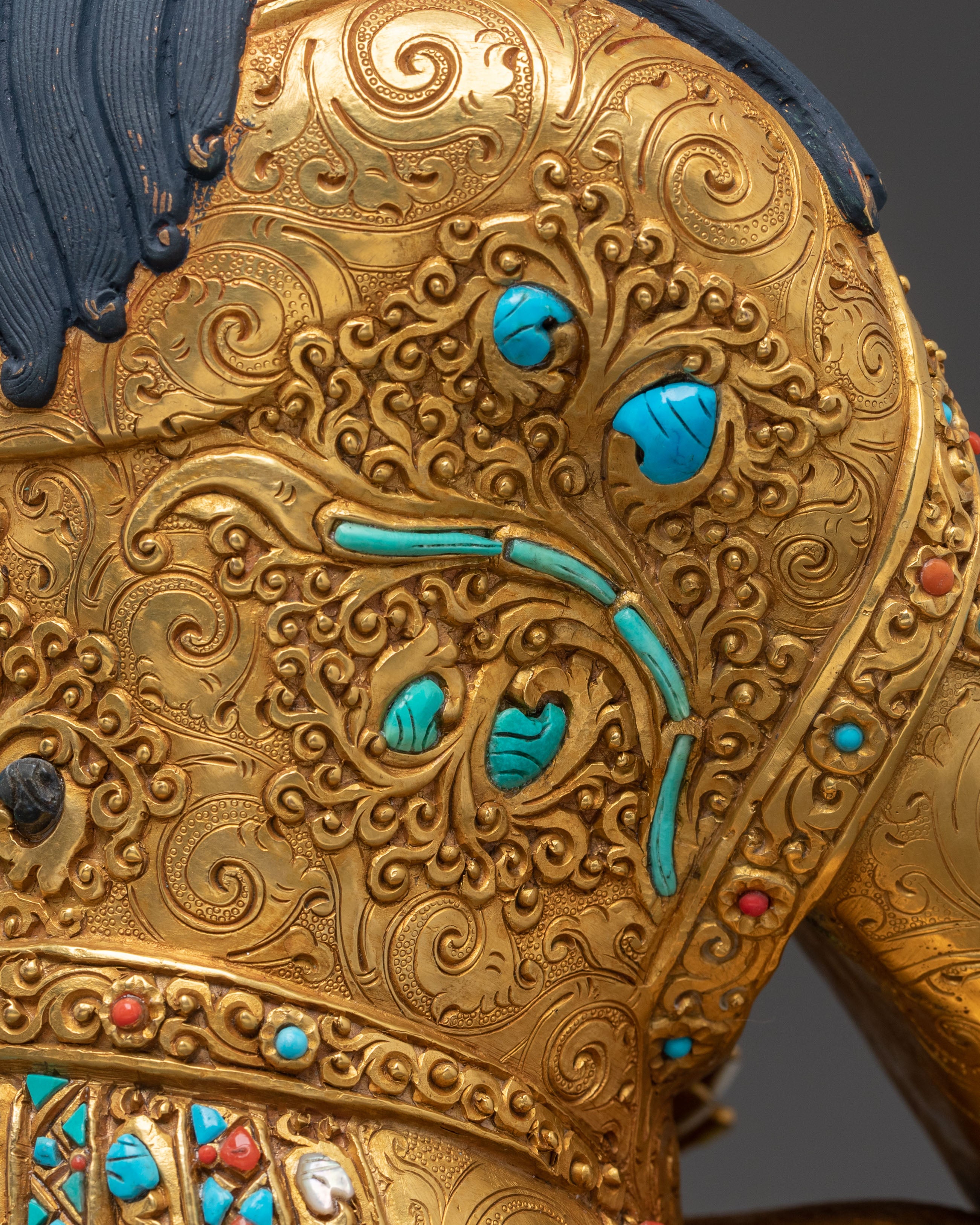 Guru Tsokye Dorje Spiritual Statue | 24k Gold Gilded Figure