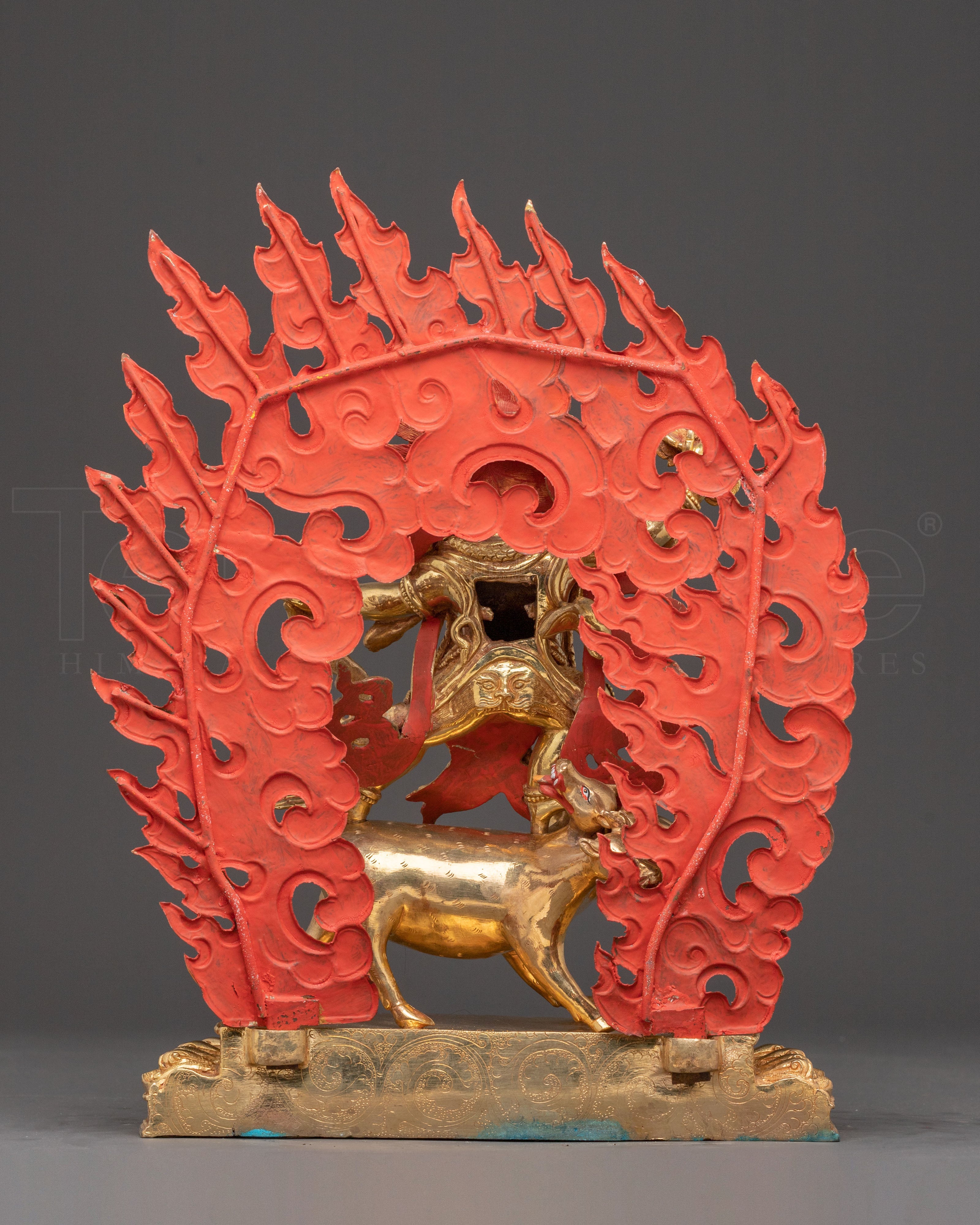 Handmade Dorje Gotrab Golden Statue | Tibetan Buddhist Deity