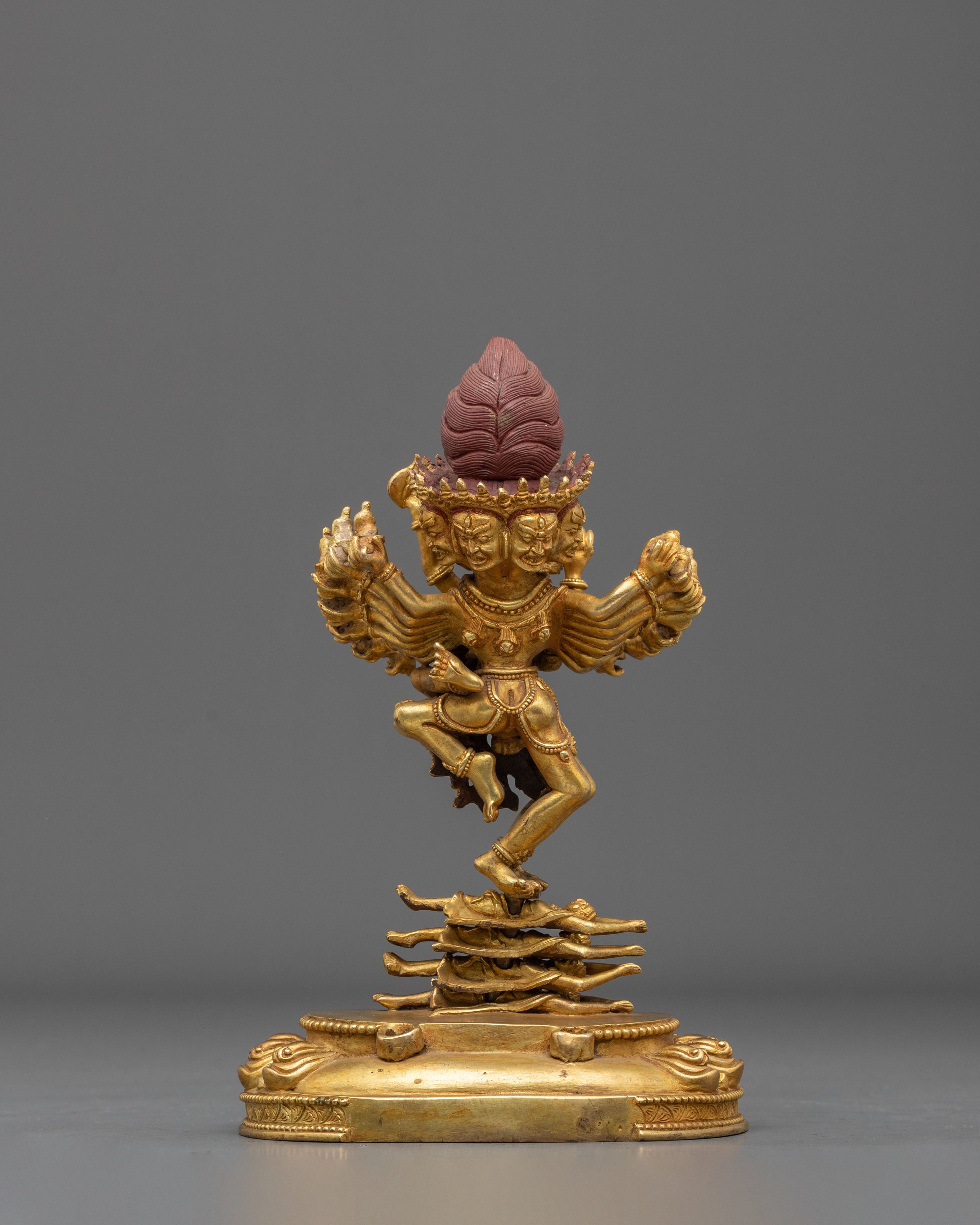 Buddhist Protector Hevajra Statue – 24K Gold Gilded Copper