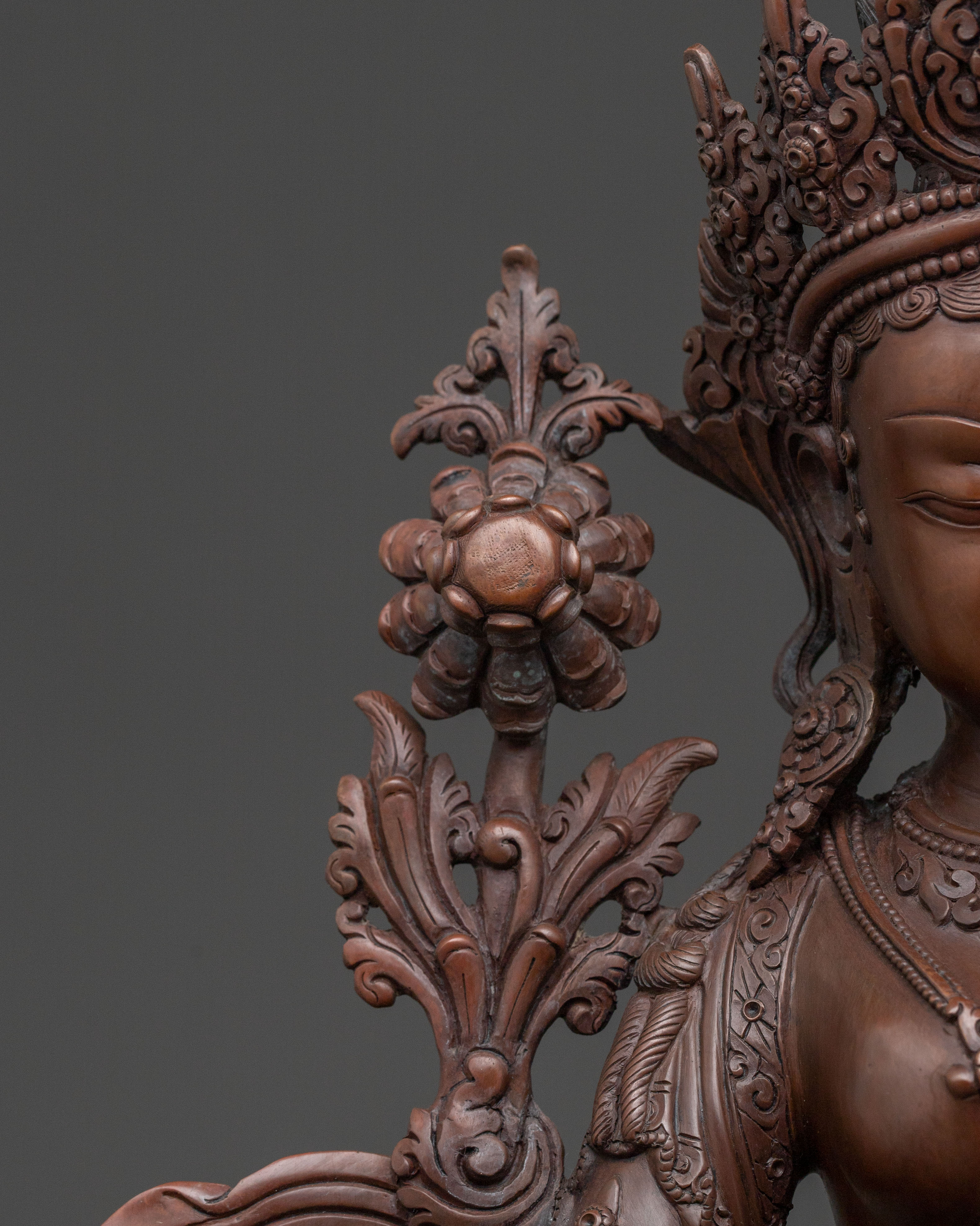 Handcrafted Copper Statue of Green Tara