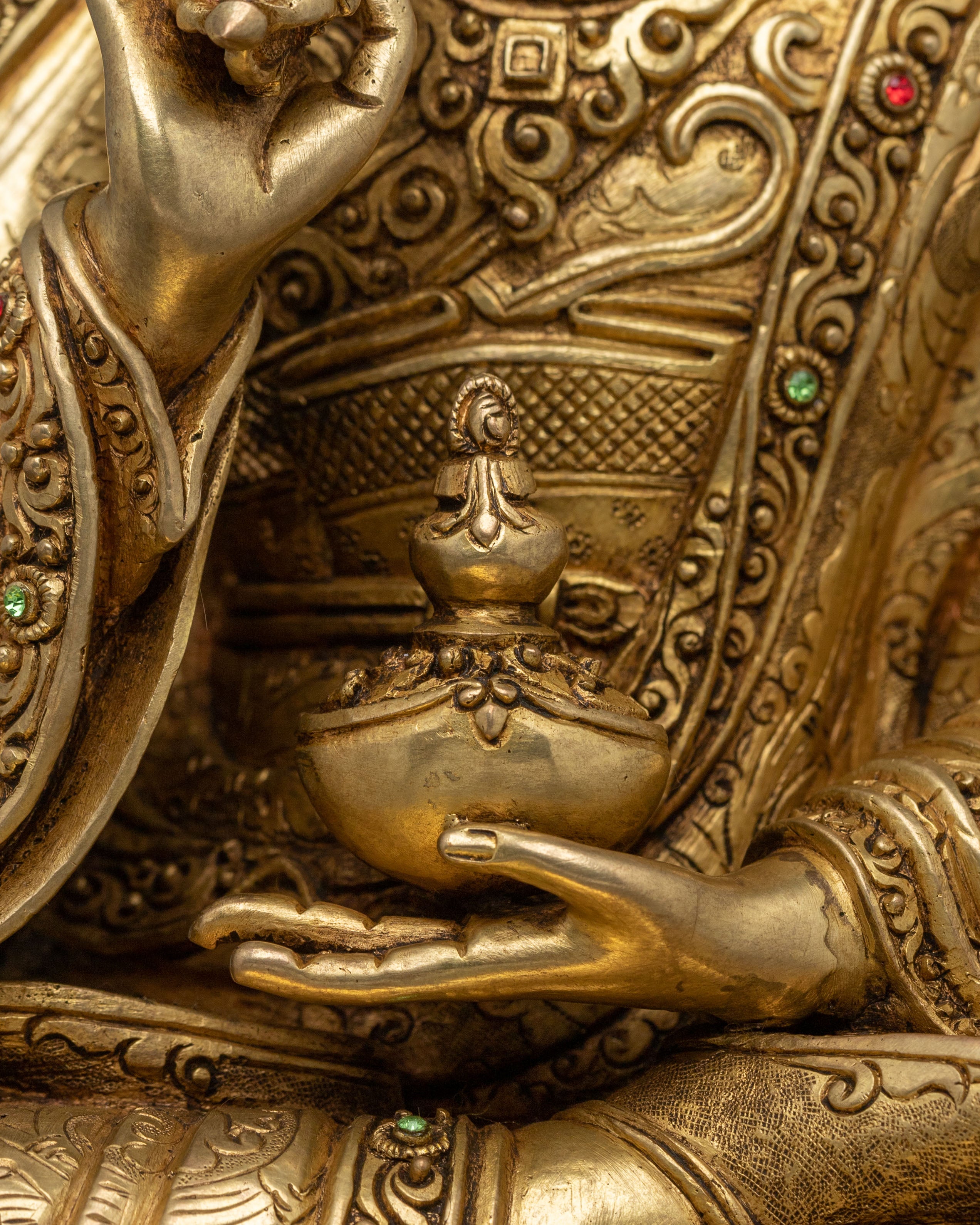 Guru Tsokye Dorje Sacred Sculpture | 24K Gold Gilded Vajrayana Statue