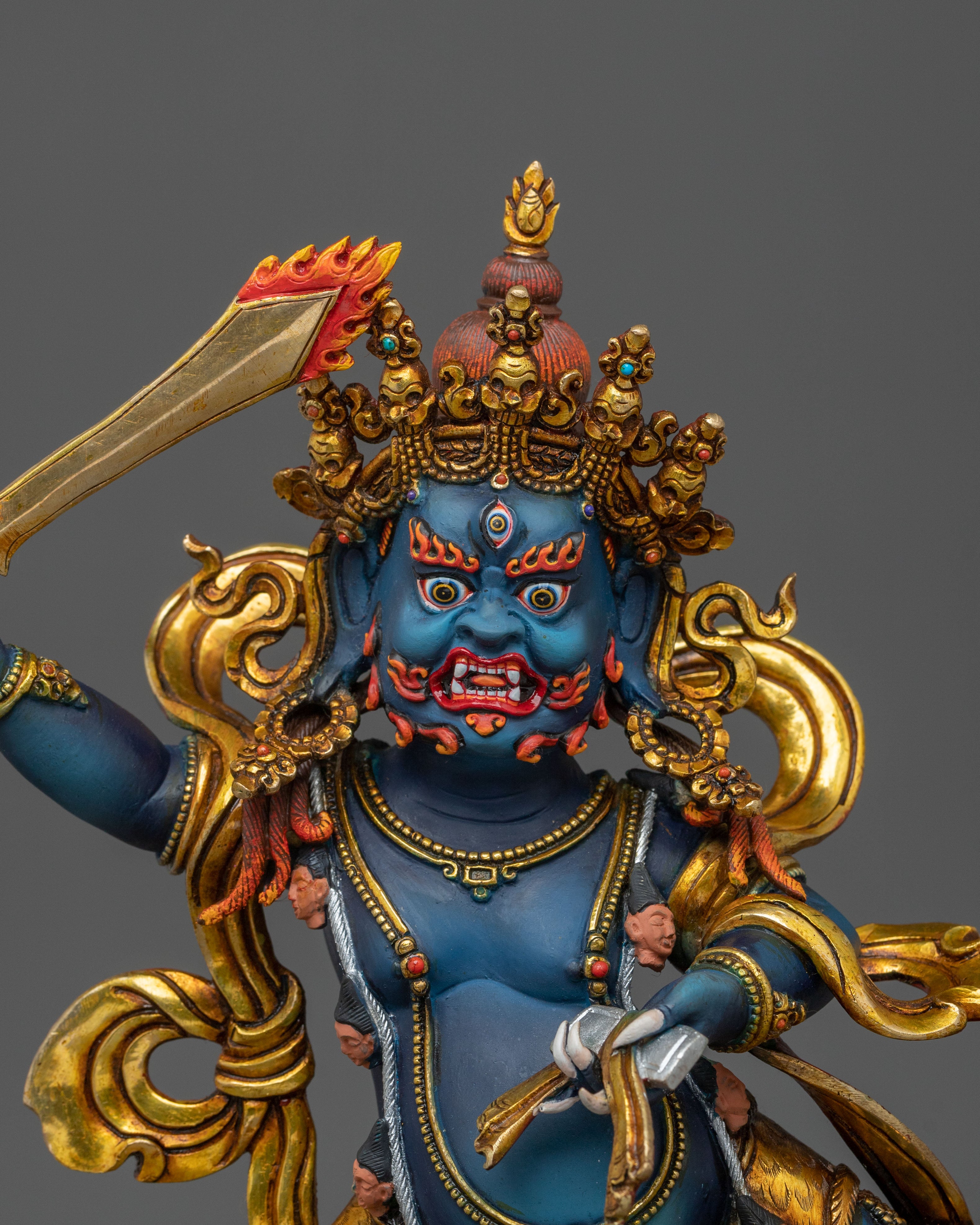 Black Manjushri Handmade Statue in Oxidized Copper