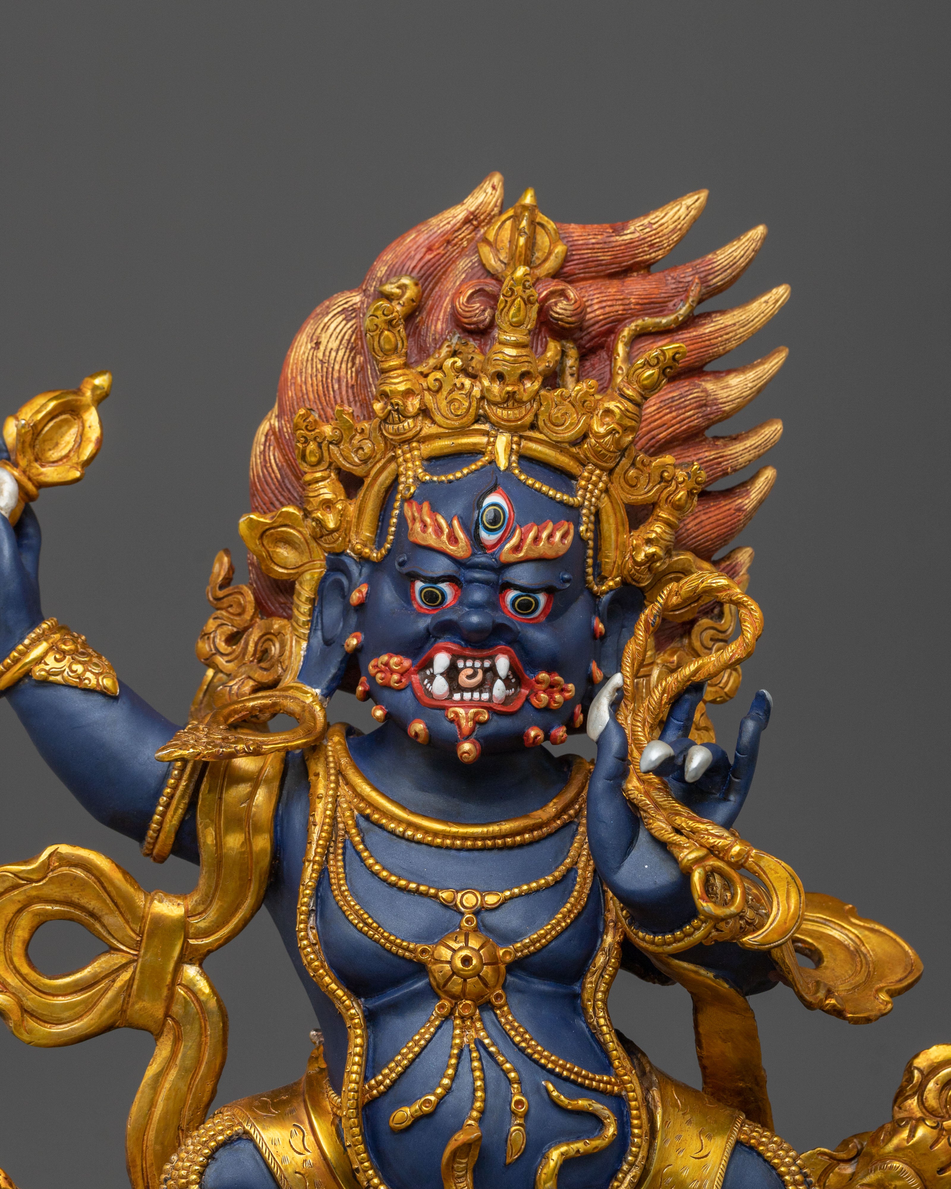 Buddhist Protector Vajrapani Sculpture: Buddhist Deity of Strength and Dharma