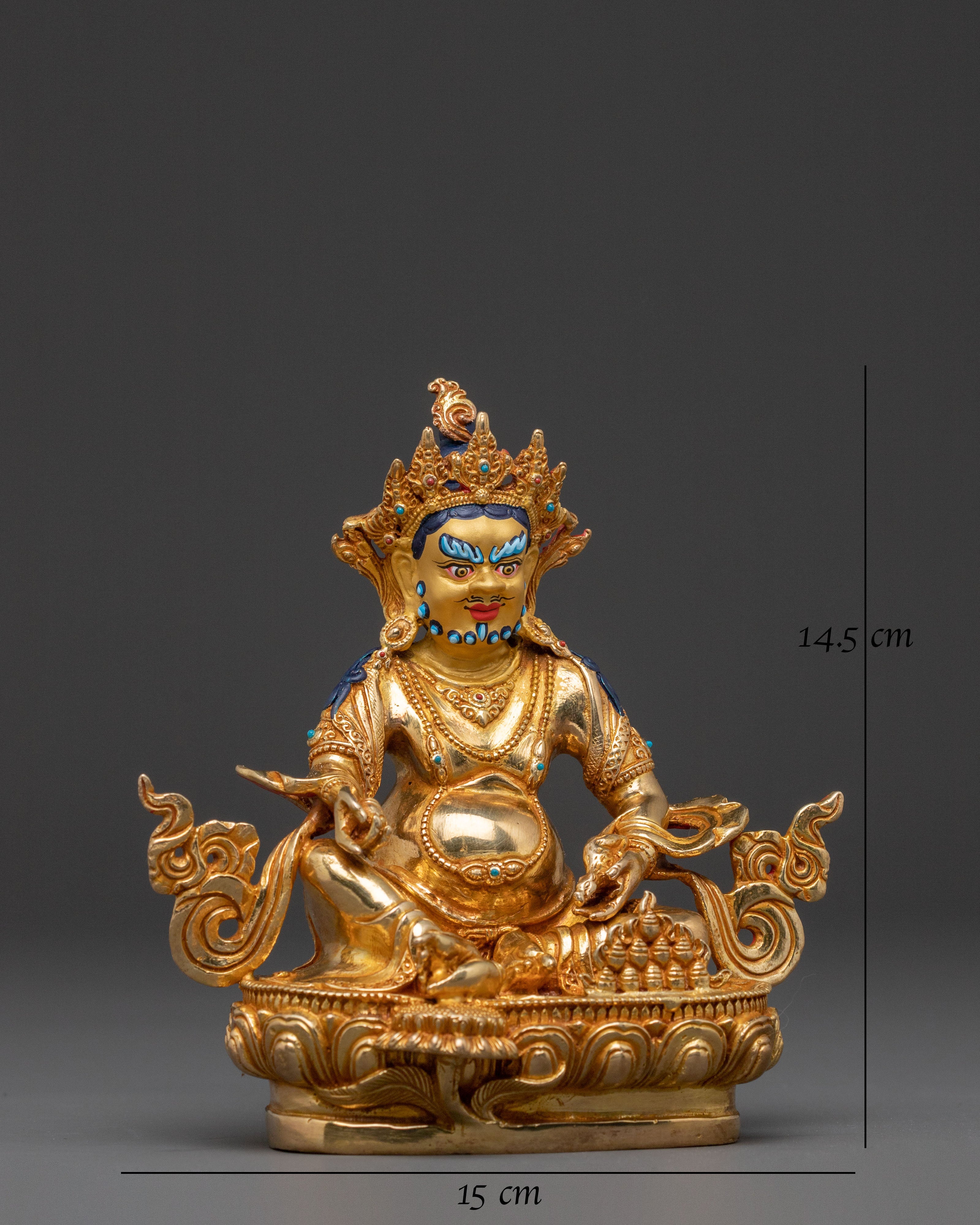 Dzambhala 24K Gold Gilded Statue with Copper Body