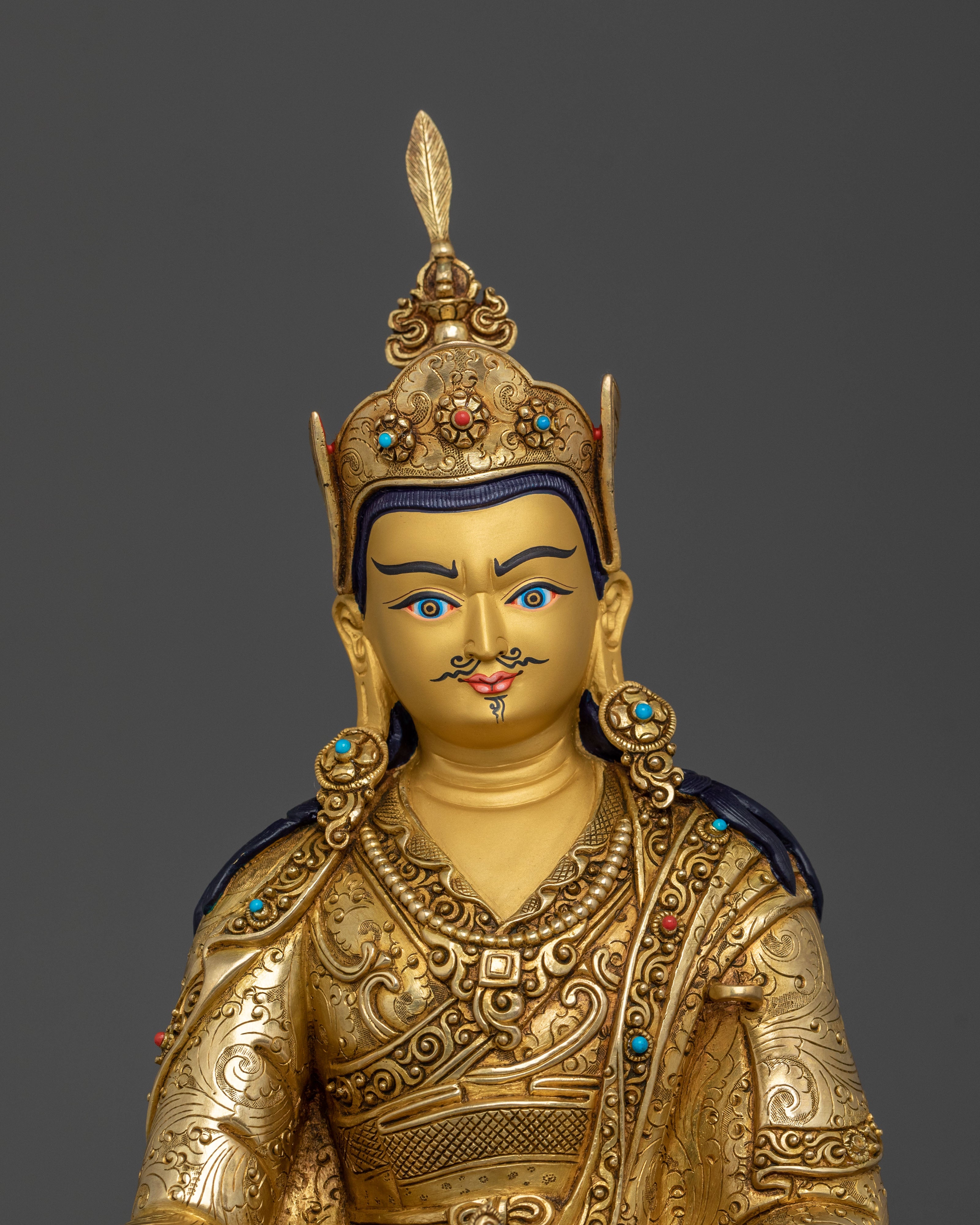 Handmade Guru Rinpoche Figurine | Lotus Born Master