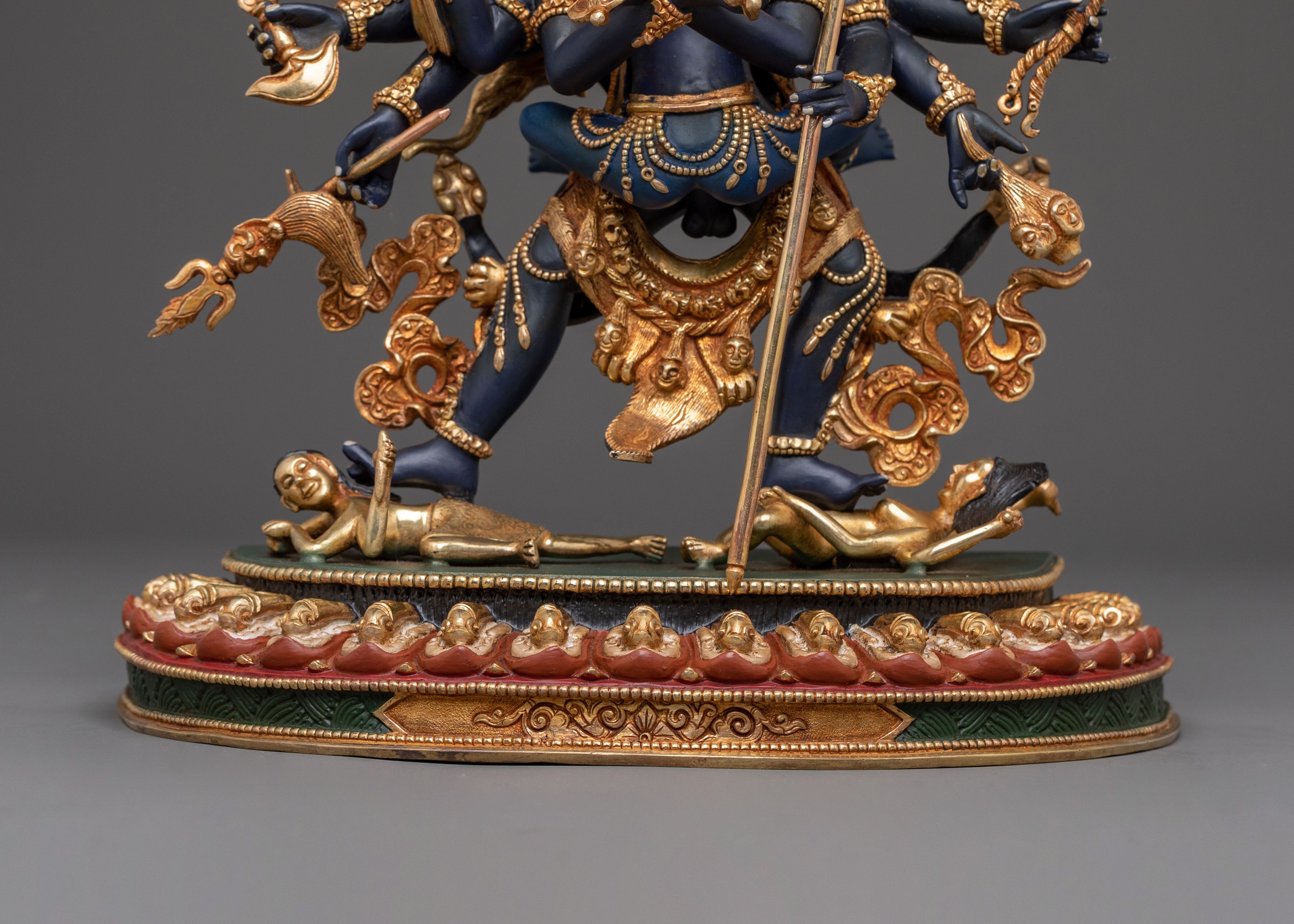 Chakrasamvara With Vajravarahi: 24K Gold Gilded Sculpture